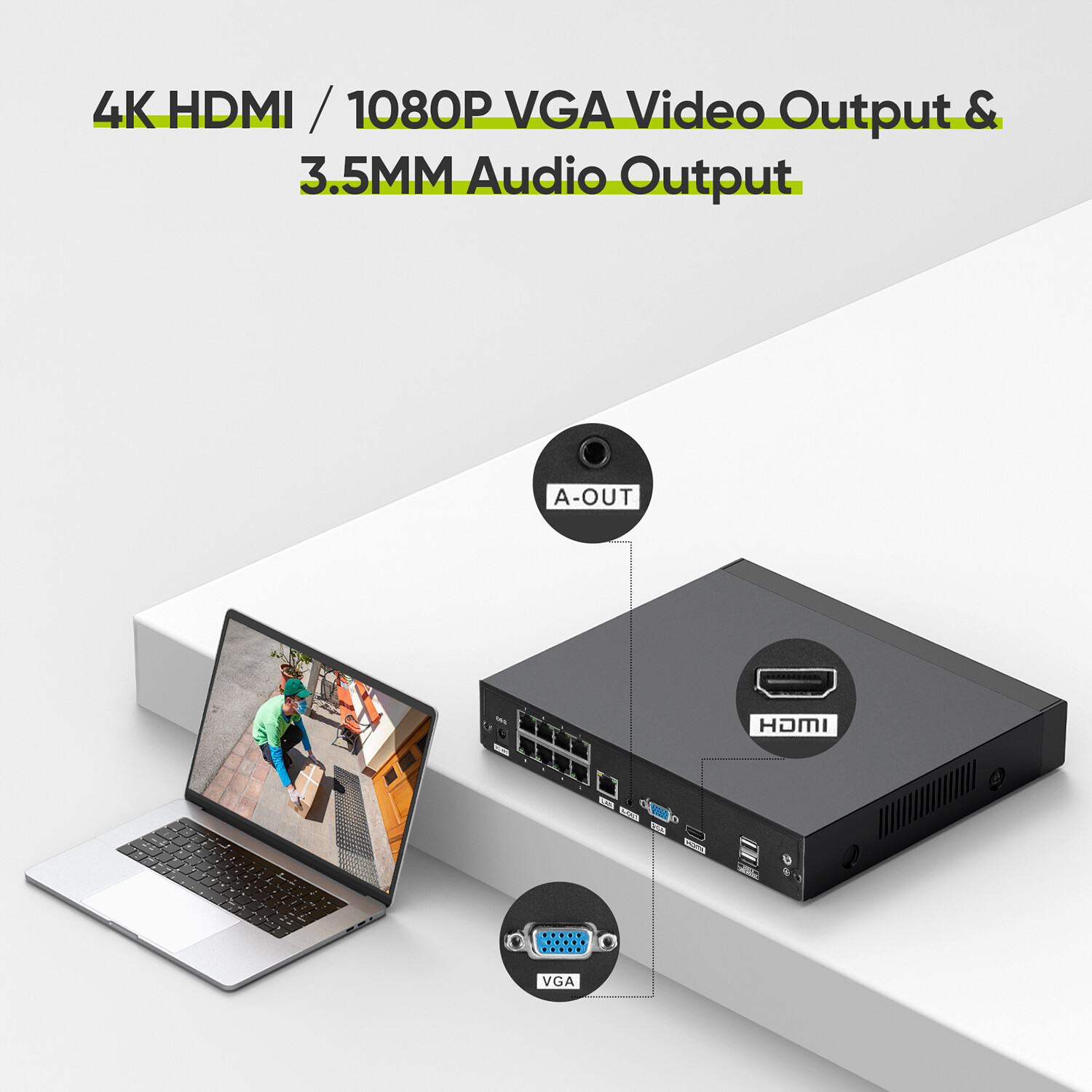 SANNCE 4K Ultra HD 8CH NVR 8MP PoE Video Recorder for Security System IP Network