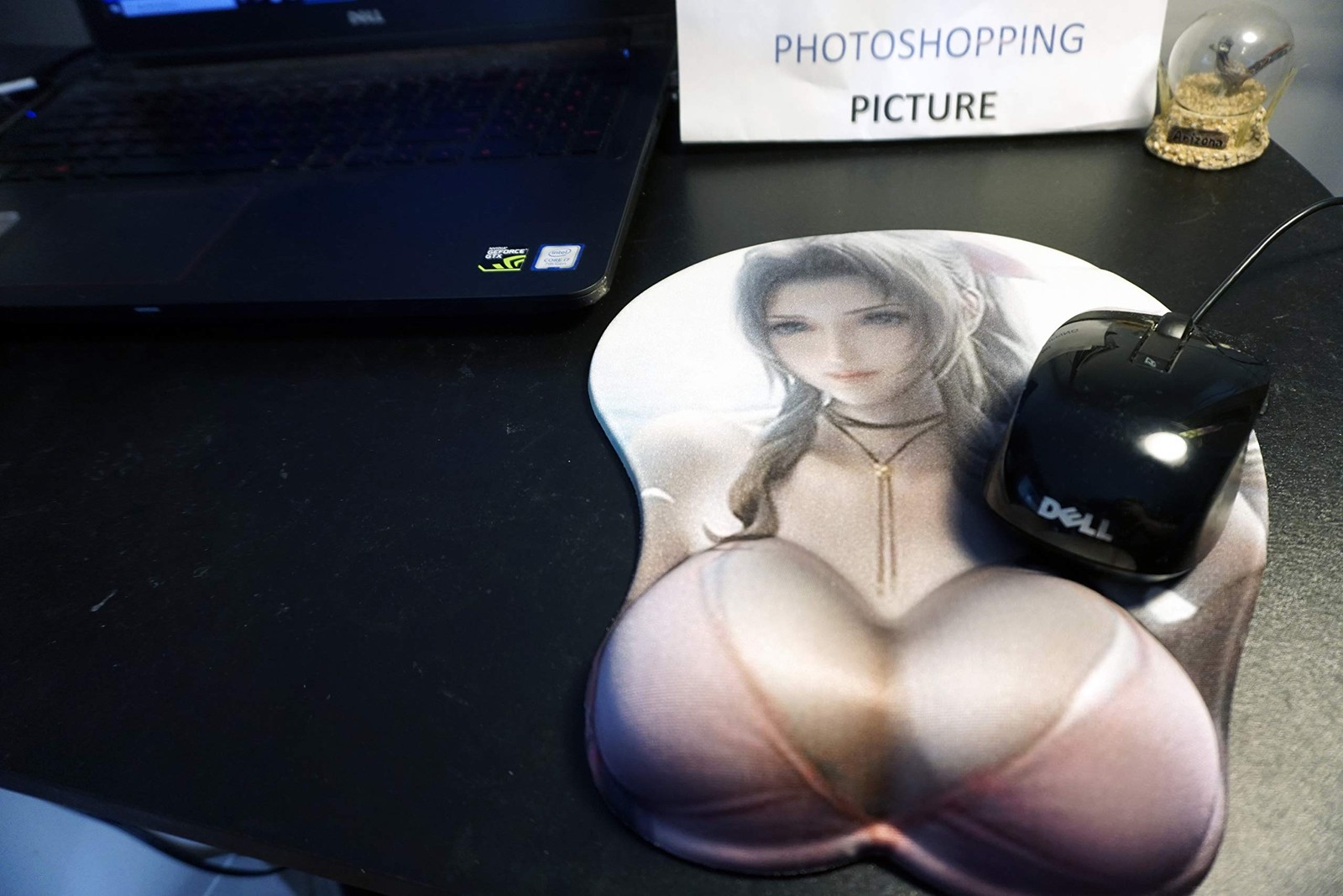 3D Aerith Oppai Mouse Pad with Wrist Rest 12×10 inches Breast Large, Tifa