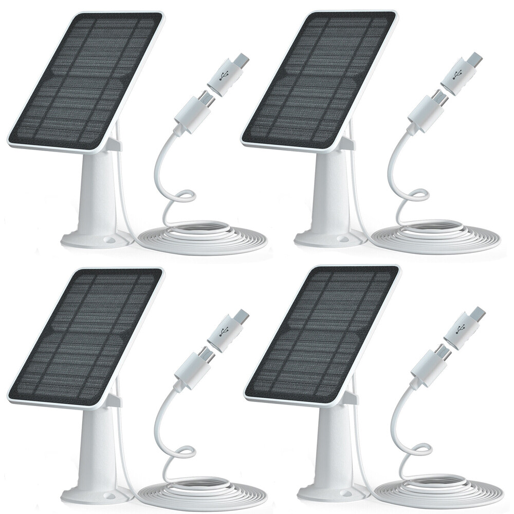 2-10Pack 4W Solar Panels For Wireless Security Camera Micro USB Type-C for Eufy