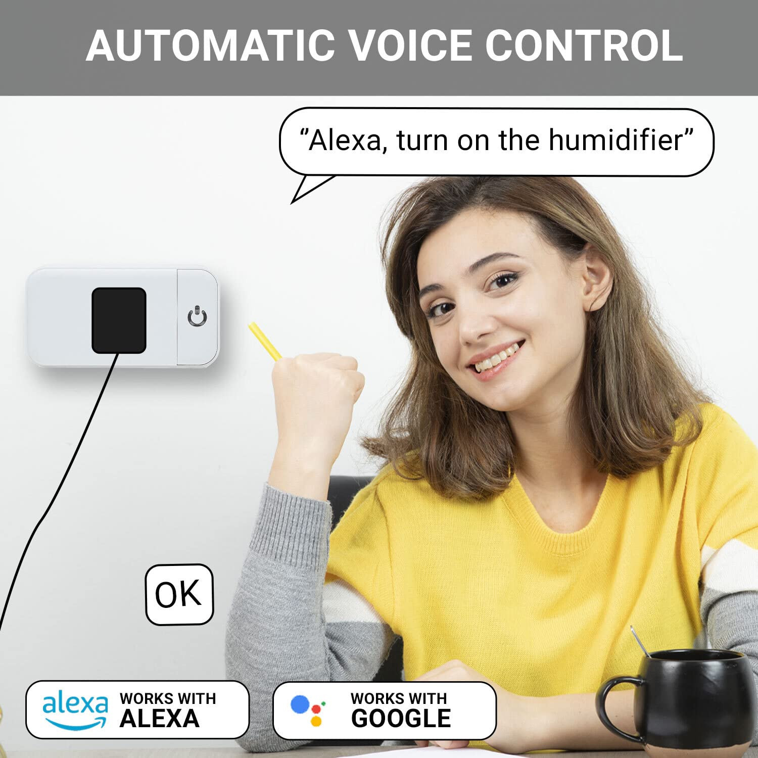 4 Pack Smart Home Wi-Fi Plugs – Alexa & Google Home Compatible, White, Toggle Sw