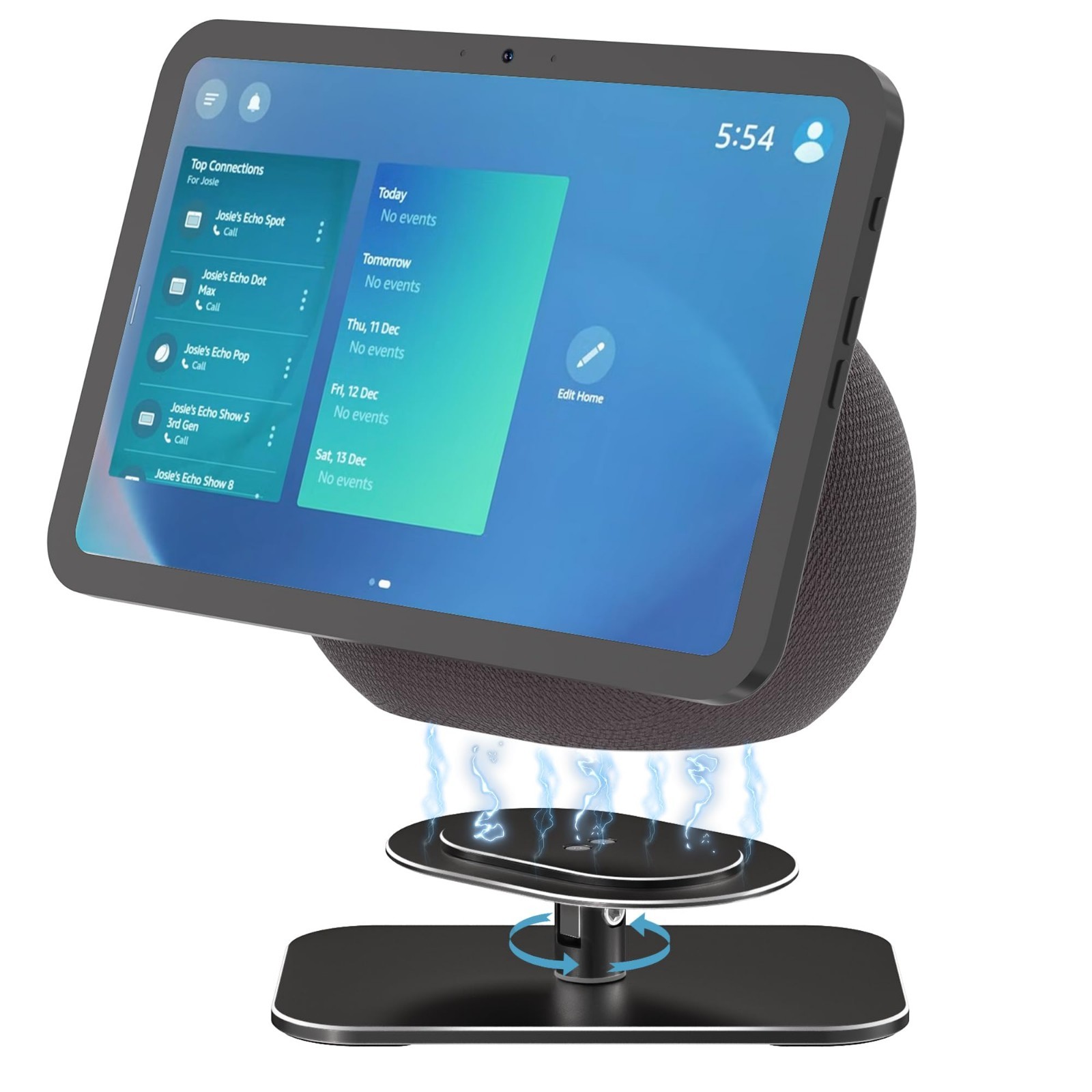 Adjustable Stand for Echo Show 8/11 – Solid Aluminum, Tilt & Swivel, Compact Des