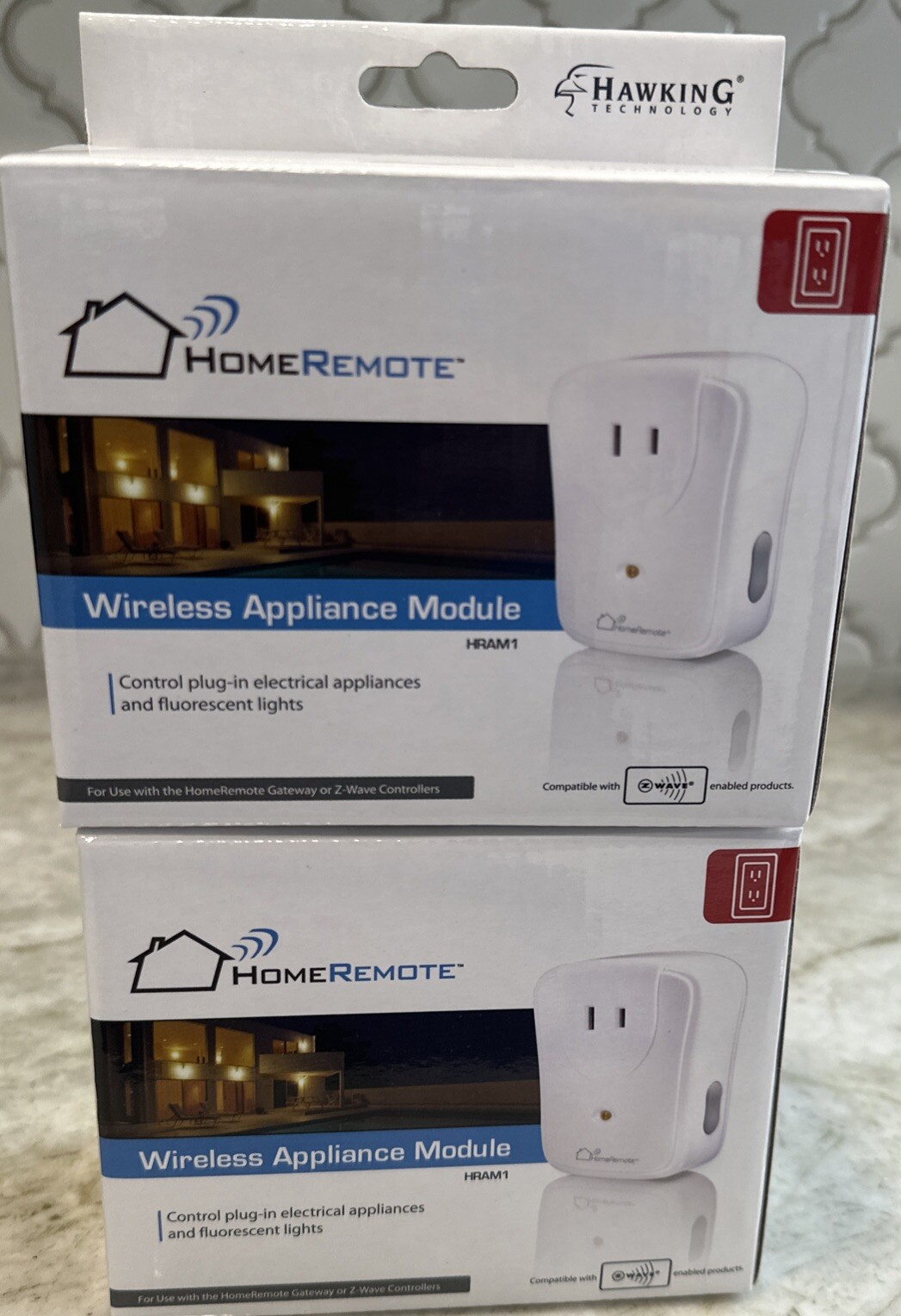 Z-wave HRAM1 Home Remote Wireless Plug-In Appliance Module NEW Hawking LOT Of 2!