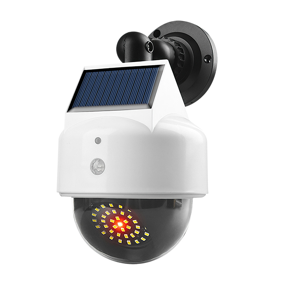 CCTV Solar Power Dummy Security Camera Fake LED Wall Light Outdoor Surveillance