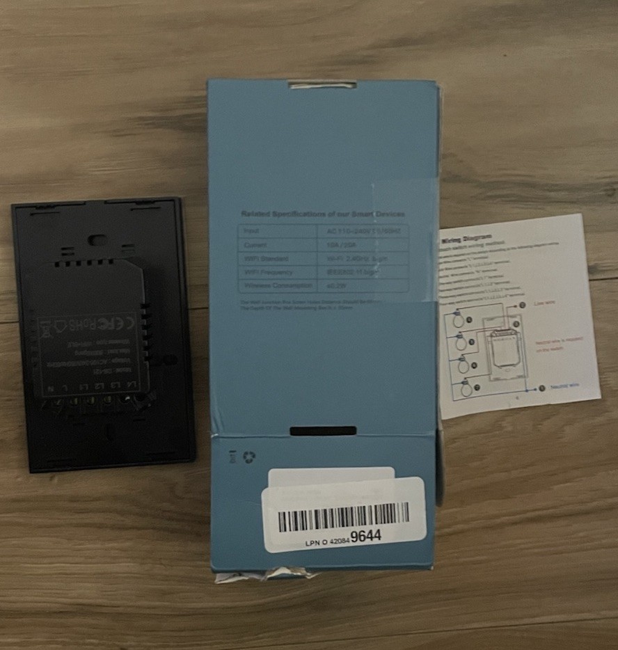 BSEED Smart WiFi Light Switch 2‑Gang Touch Black Alexa Google Tuya 3‑Way