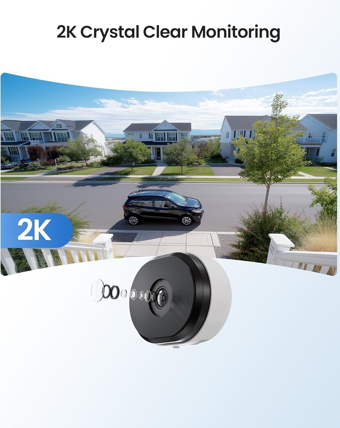 ZOSI Window Security Camera WiFi 2.4/5GHz 3MP Full Color Night Vision Indoor 2K