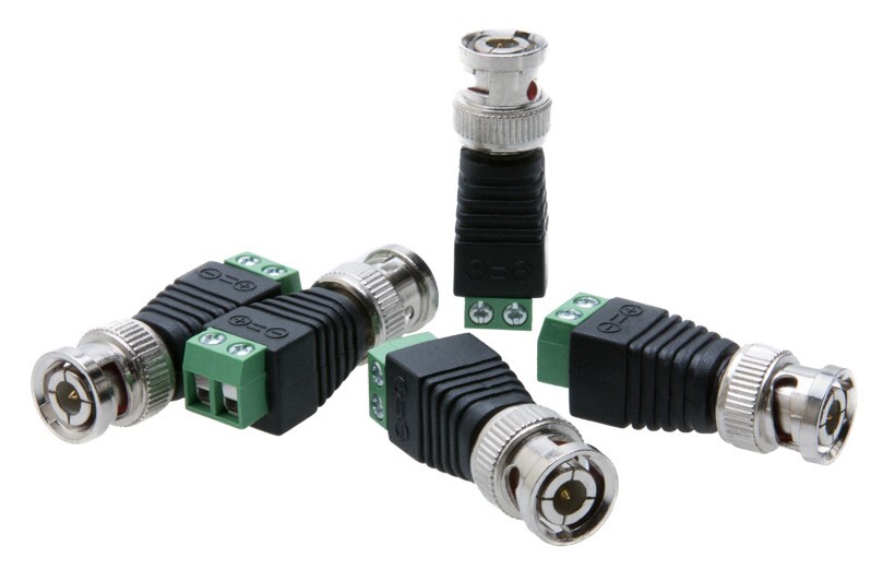 Male/Female DC Power Adapter, Male BNC Plug, 2.1 x 5.5mm, CCTV Video Balun LOT