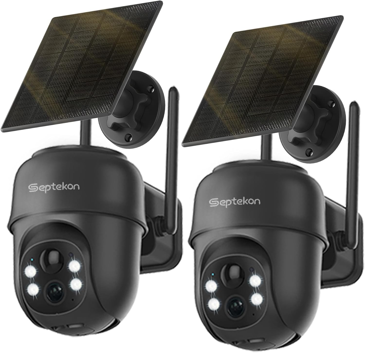 Advanced 2K Solar Powered Outdoor Cameras with 360° PTZ & Motion Alert – 2 Pack