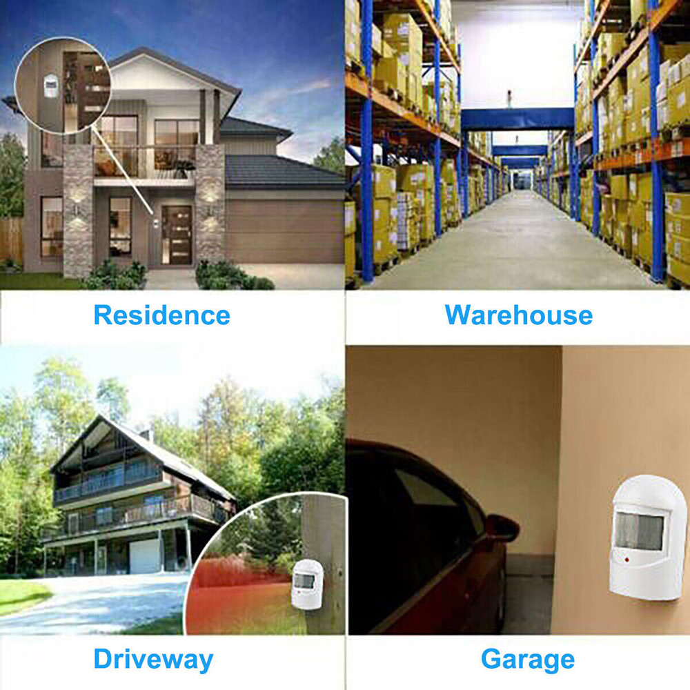 Wireless Motion Sensor System Driveway Garage PIR Alarm Alert Security Indoor US