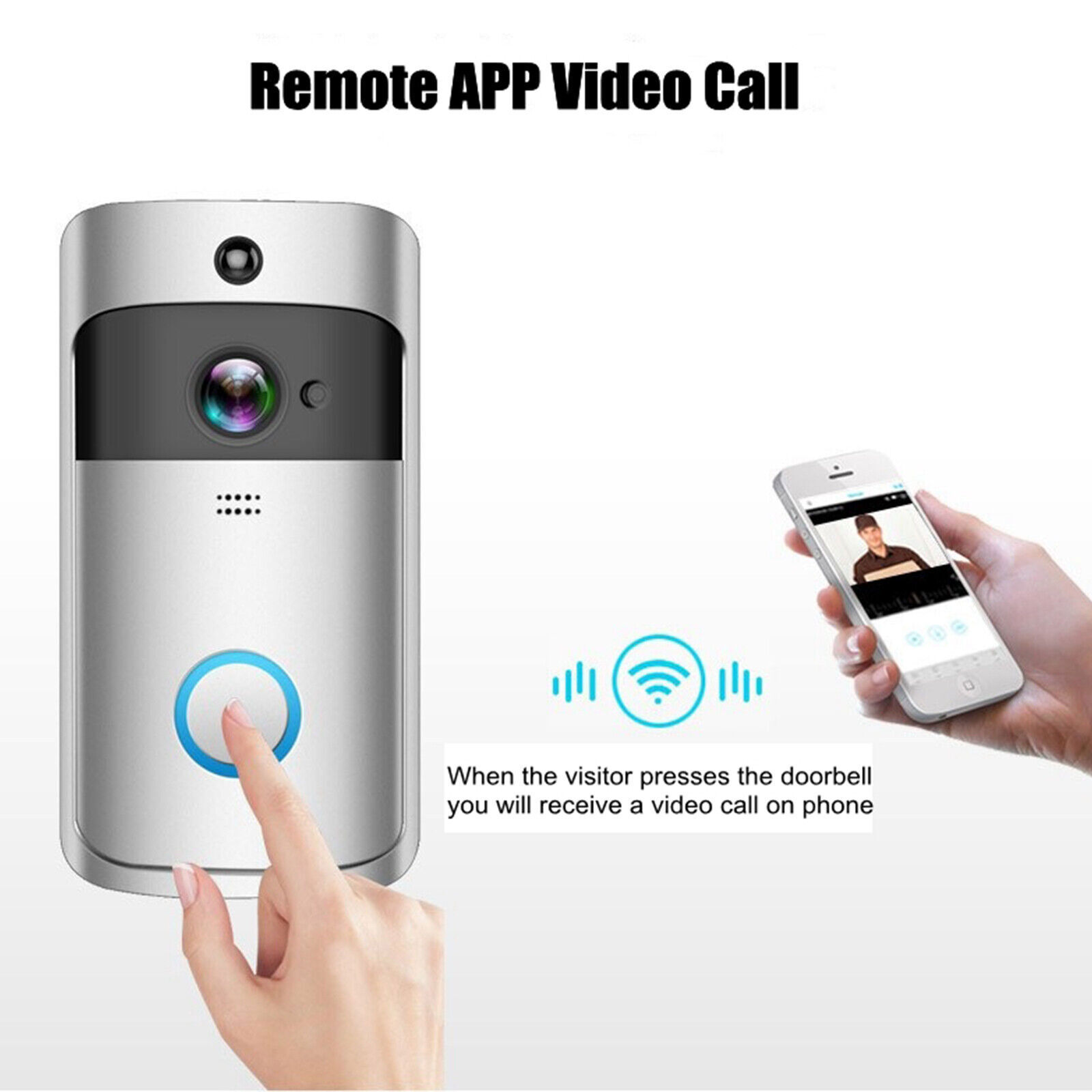 Wireless WiFi Video Doorbell Smart Phone Door Ring Intercom Security Camera Bell