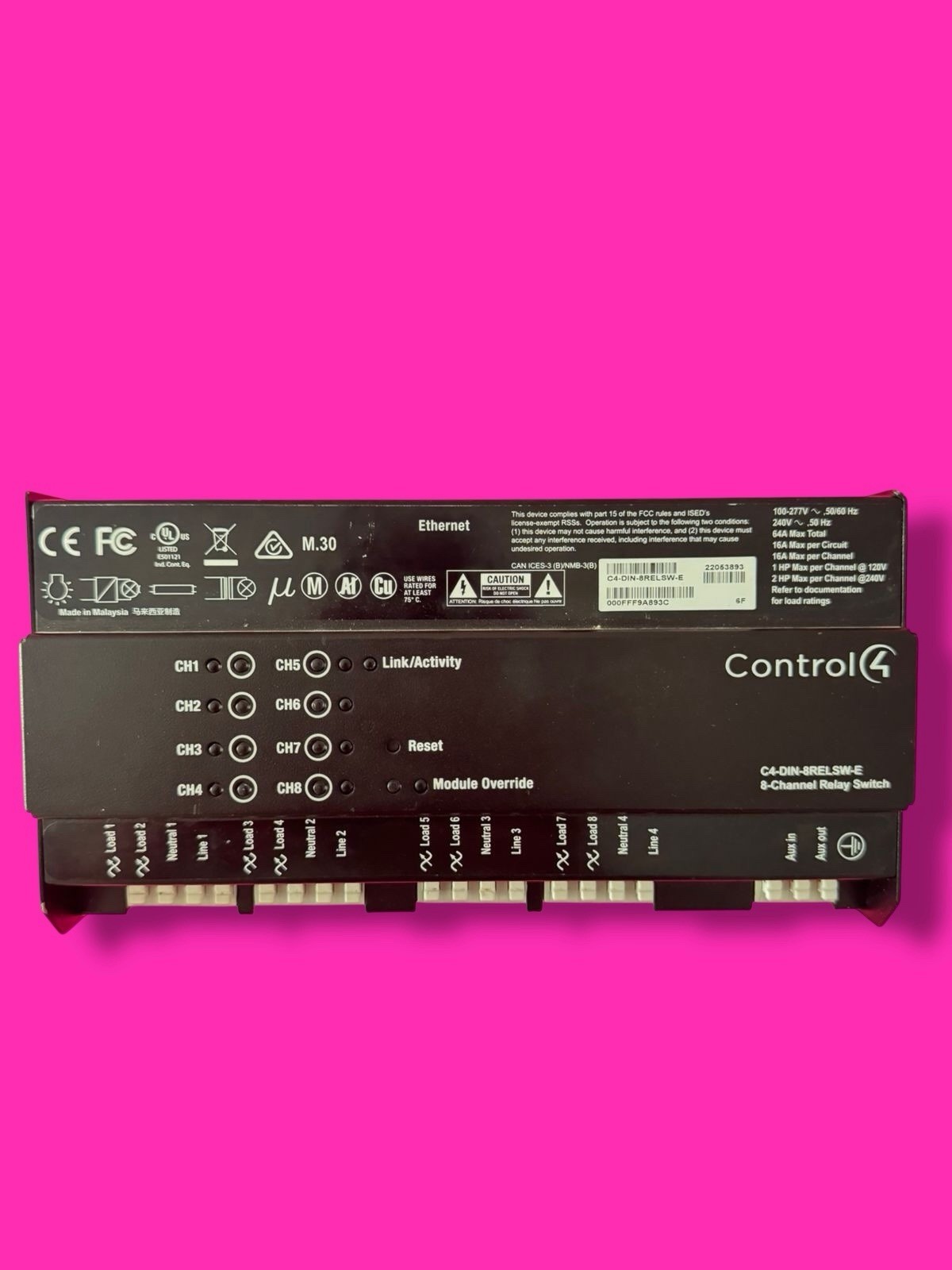 Control 4 8-Channel Relay Module C4-DIN-8RELSW-E