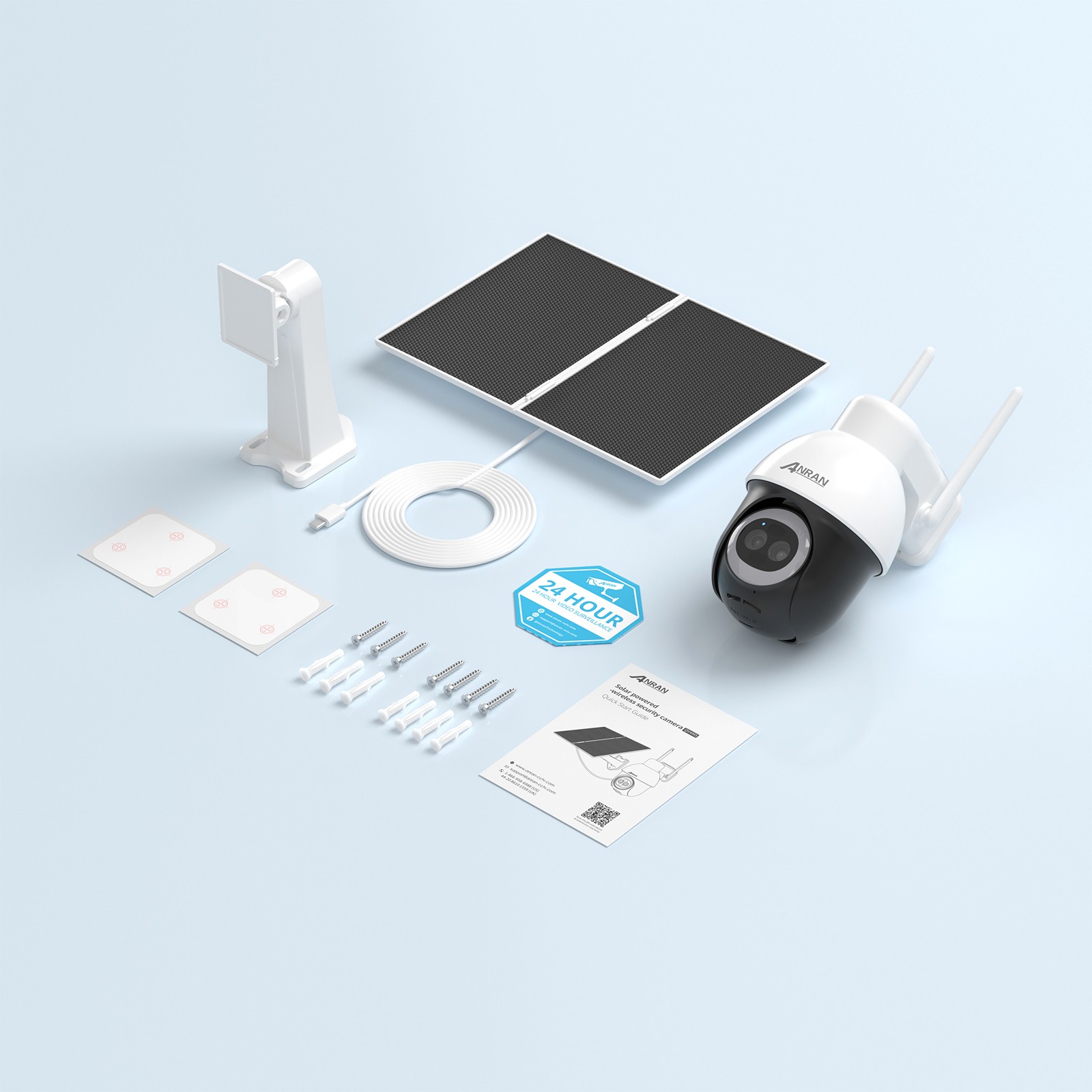 5MP Wireless Solar Powered Security Camera Outdoor WiFi PTZ Home 24/7 Recording