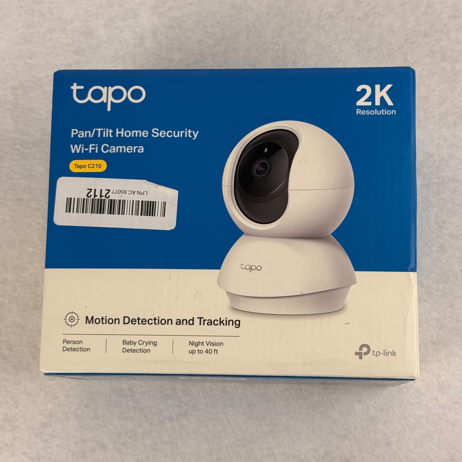 TP-Link Tapo C210 2K Pan/Tilt Smart Security Wi-Fi Camera Open Box Brand New