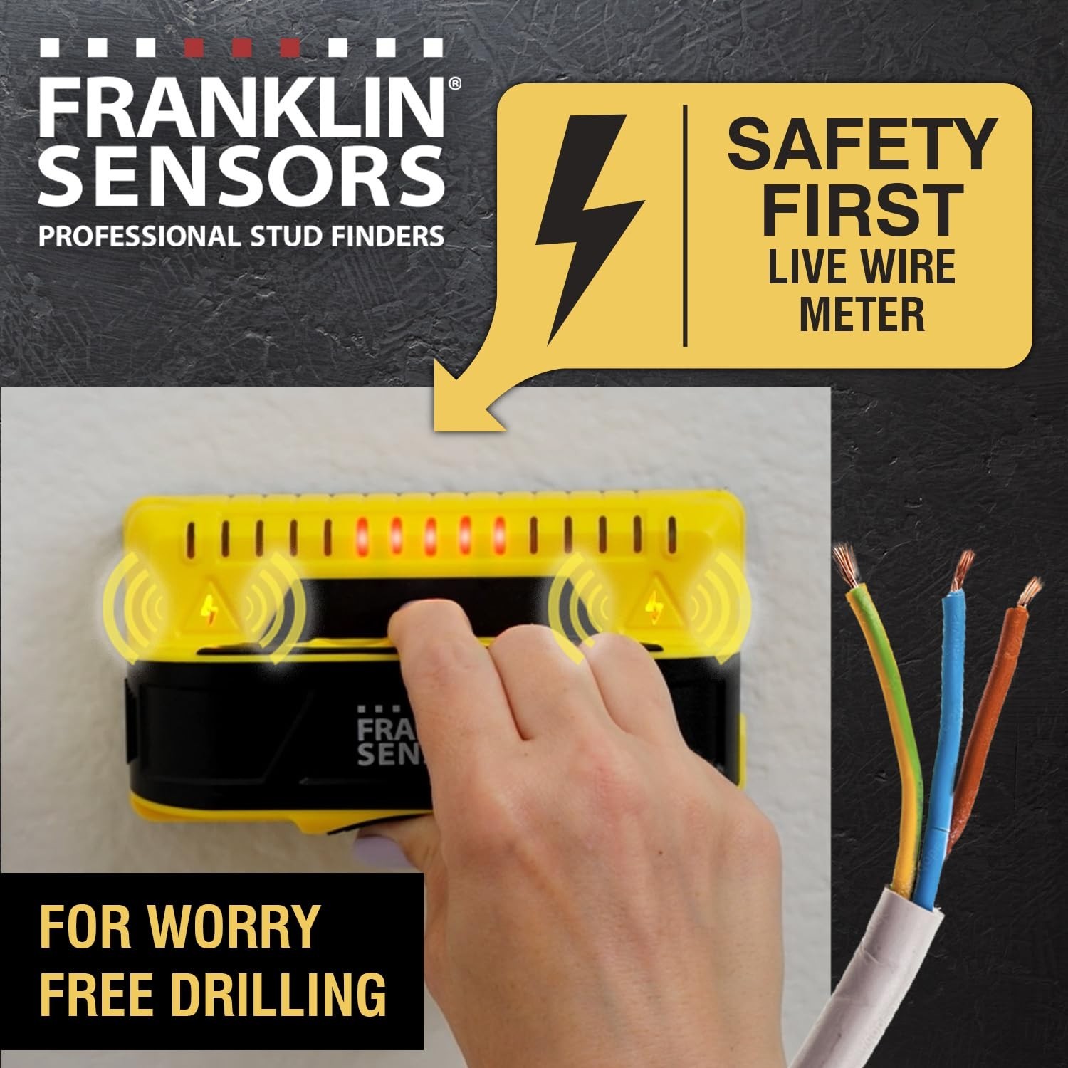 Franklin Sensors ProSensor M150 Stud Finder w/ Live Wire Detection Wall Scan