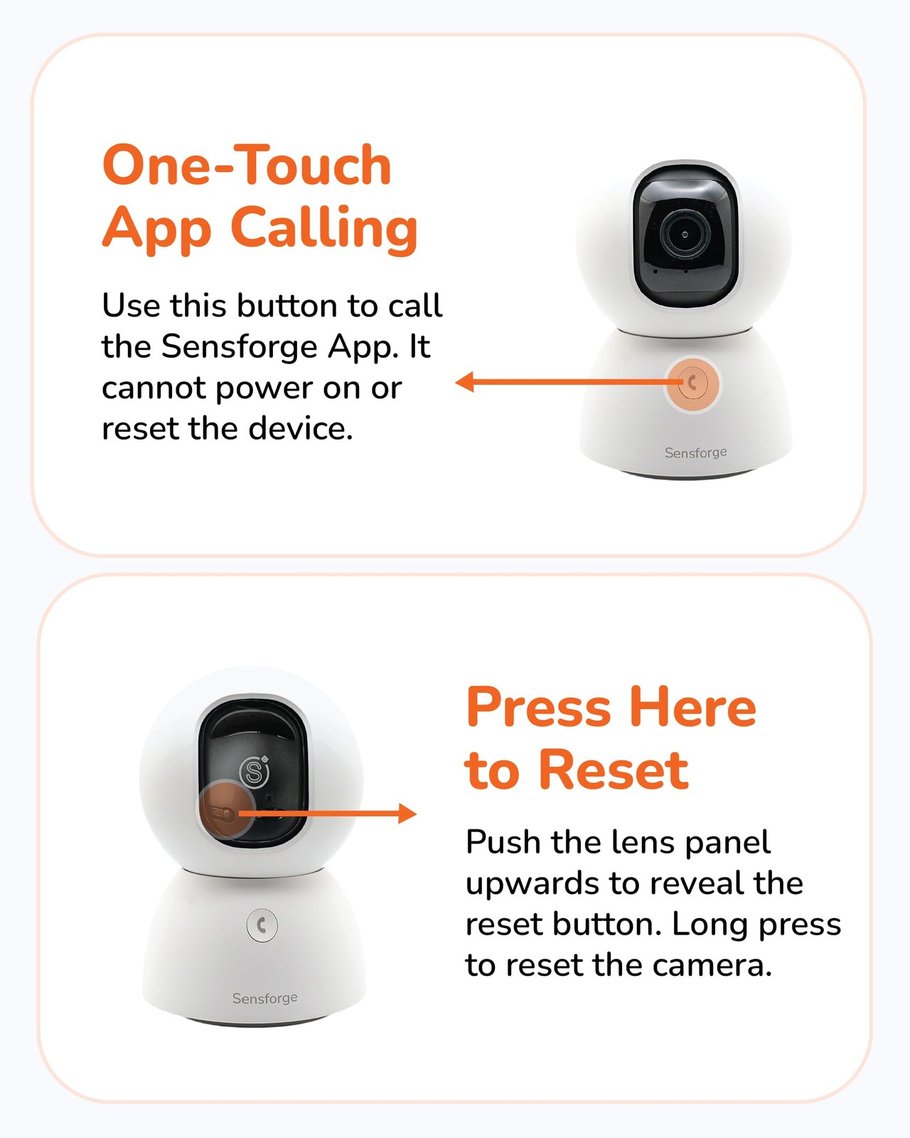 Sensforge 2.5K Indoor Pan-Tilt Dome Security Camera, 360° Coverage, AI White