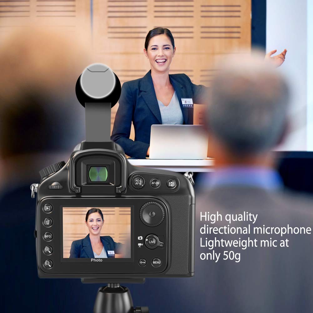tikysky Camera Microphone, Video Microphone for DSLR 5.43″ x 2.16“, Black