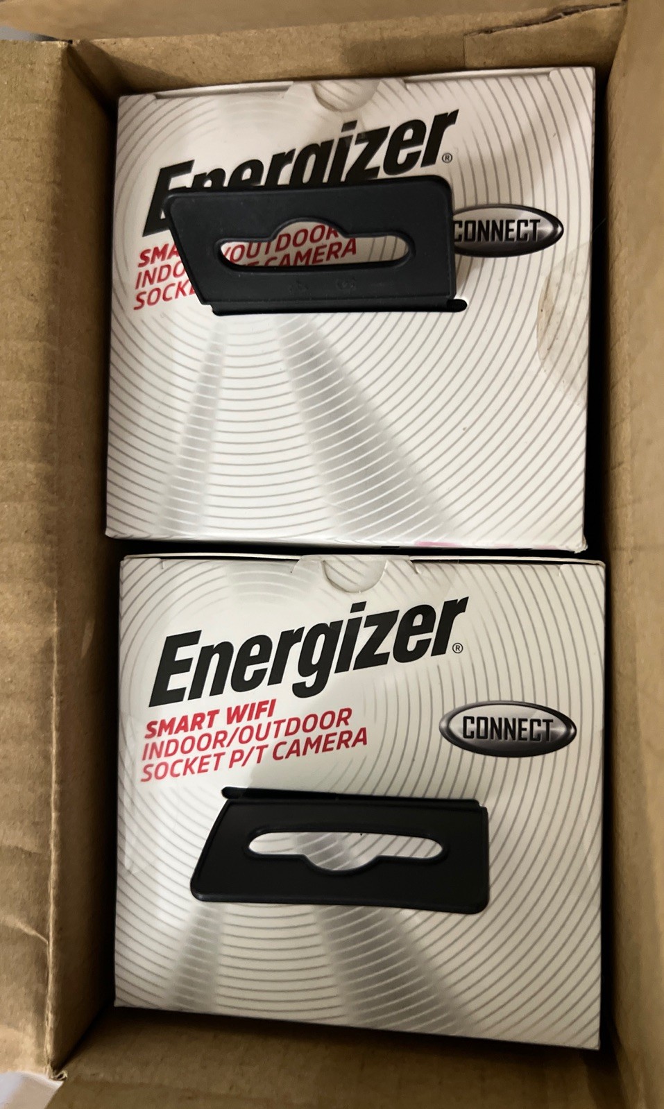 Energizer Smart WIFI Indoor/Outdoor Bulb Socket P/T Camera Bundle Of 2 Black