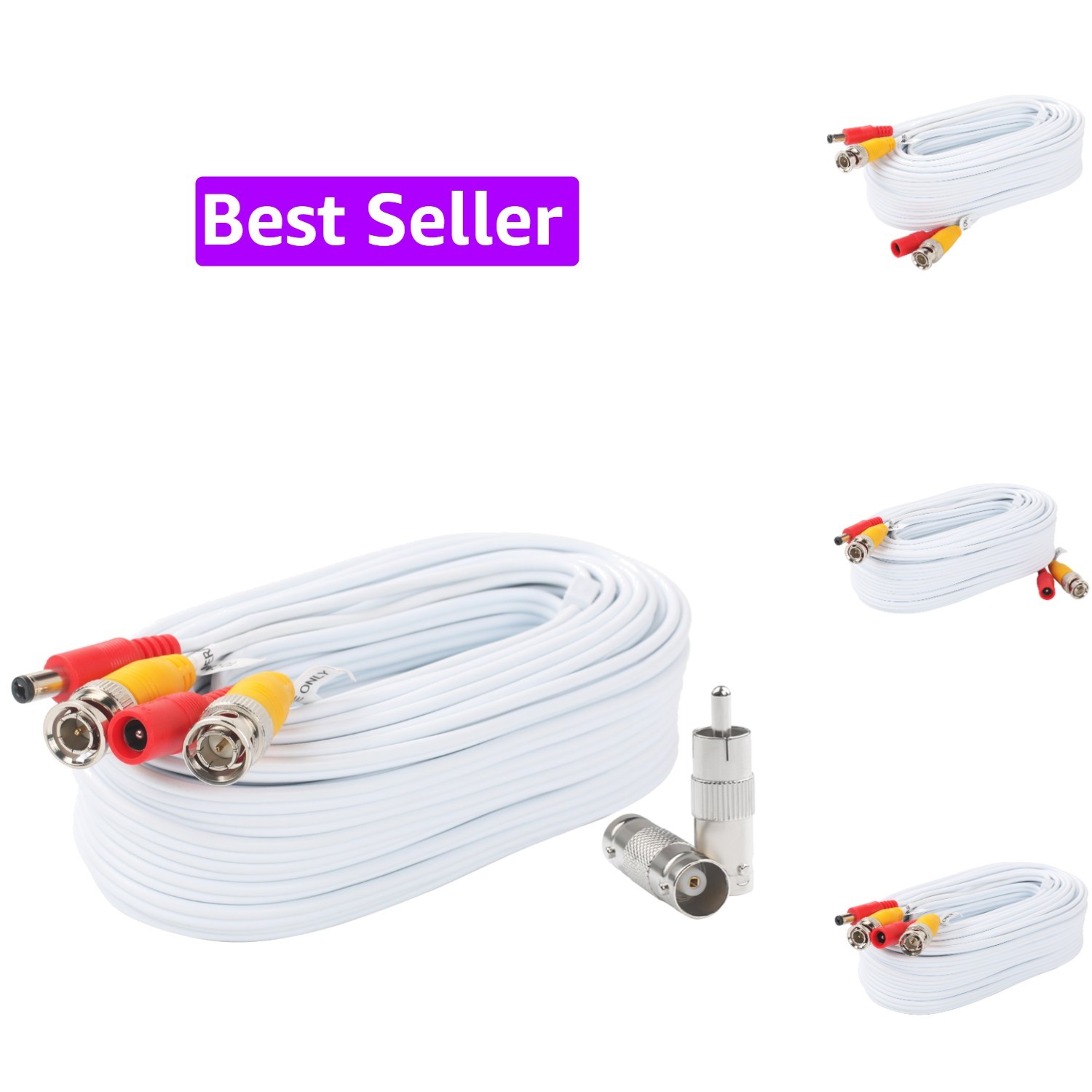 BNC Video Power Cable 25 Feet Pre-Made All-in-One Video Security Camera Cable…