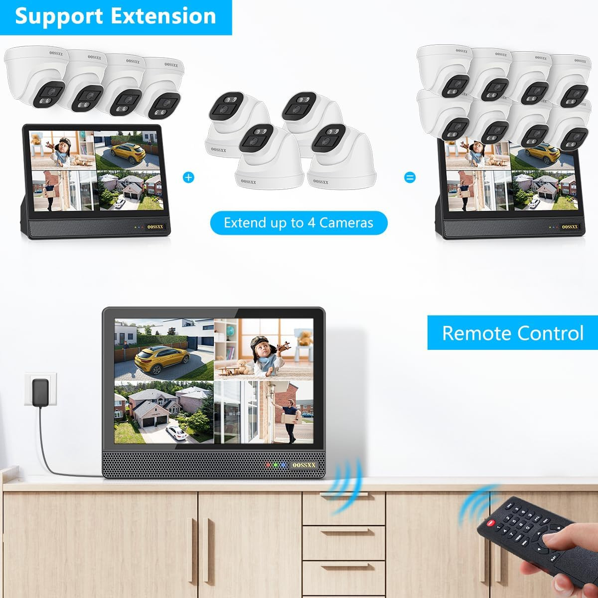 (2026 Update) 4K Poe Security Camera System with 10″ Monitor, 4 Wired Cameras Ou