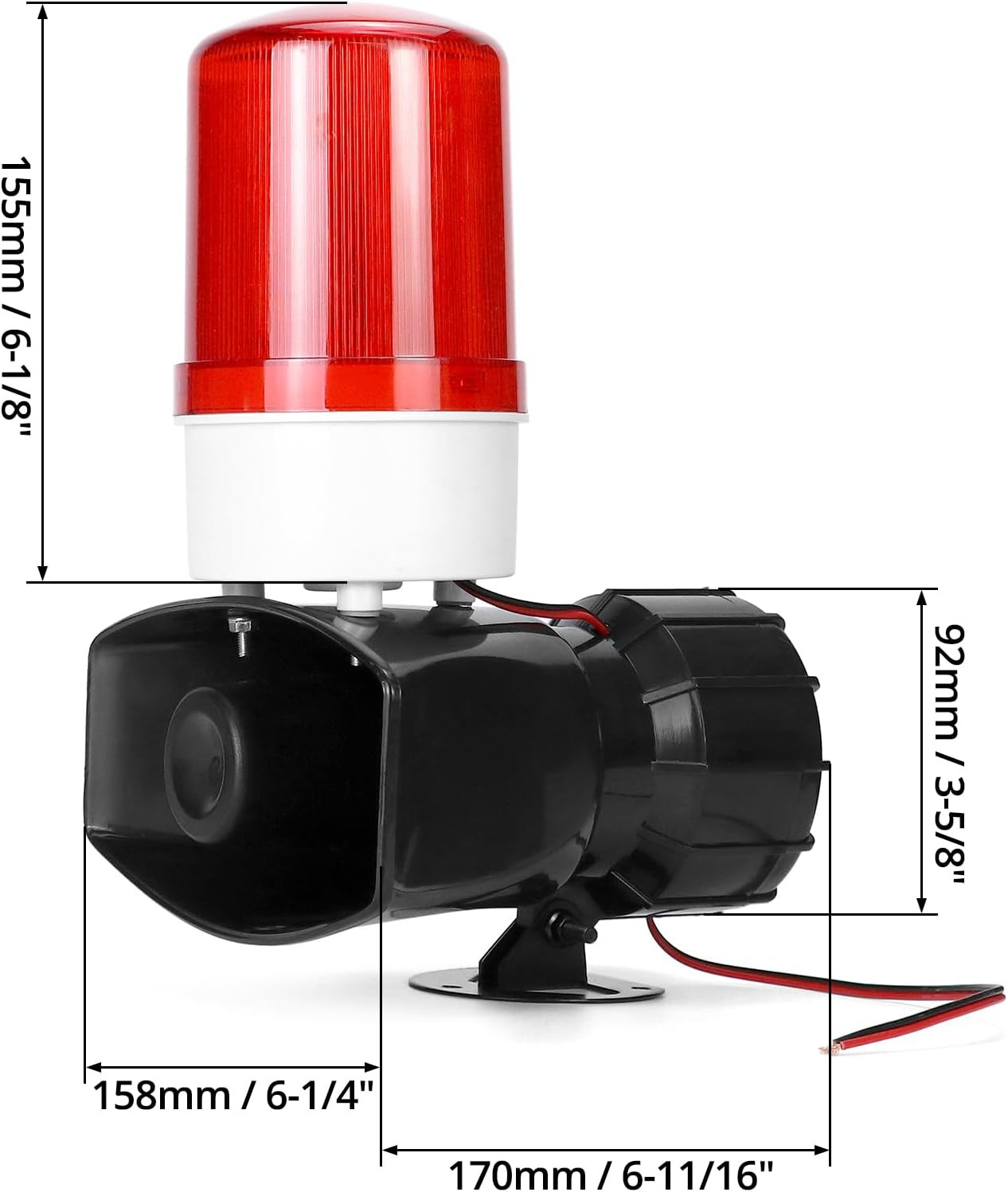 AC110V LED Alarm Siren 115dB Flashing Light 60W Warning System for Factory