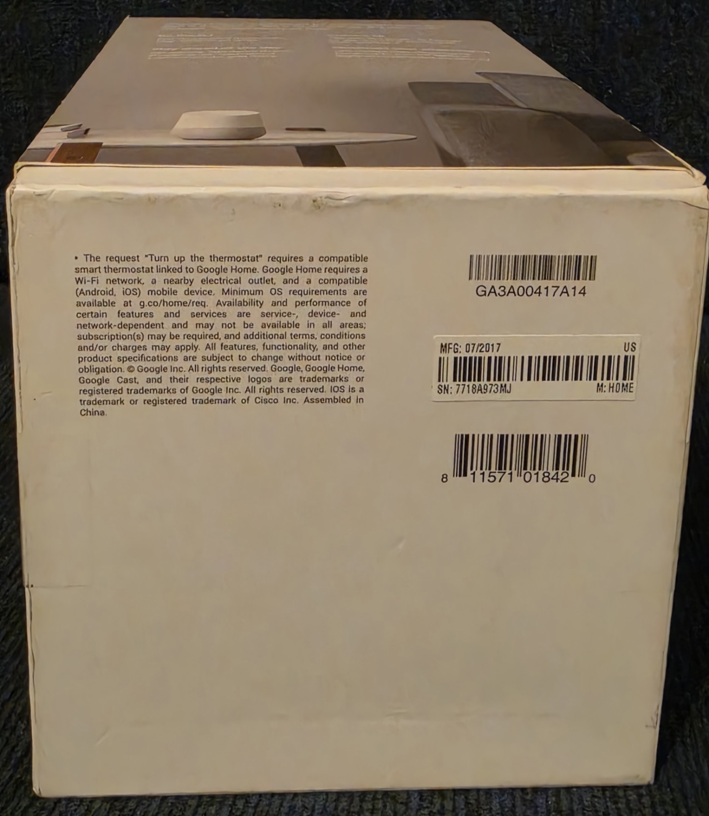 Google Home • Voice Activated Smart Speaker • GA3A00417A14 • New • iOS & Android