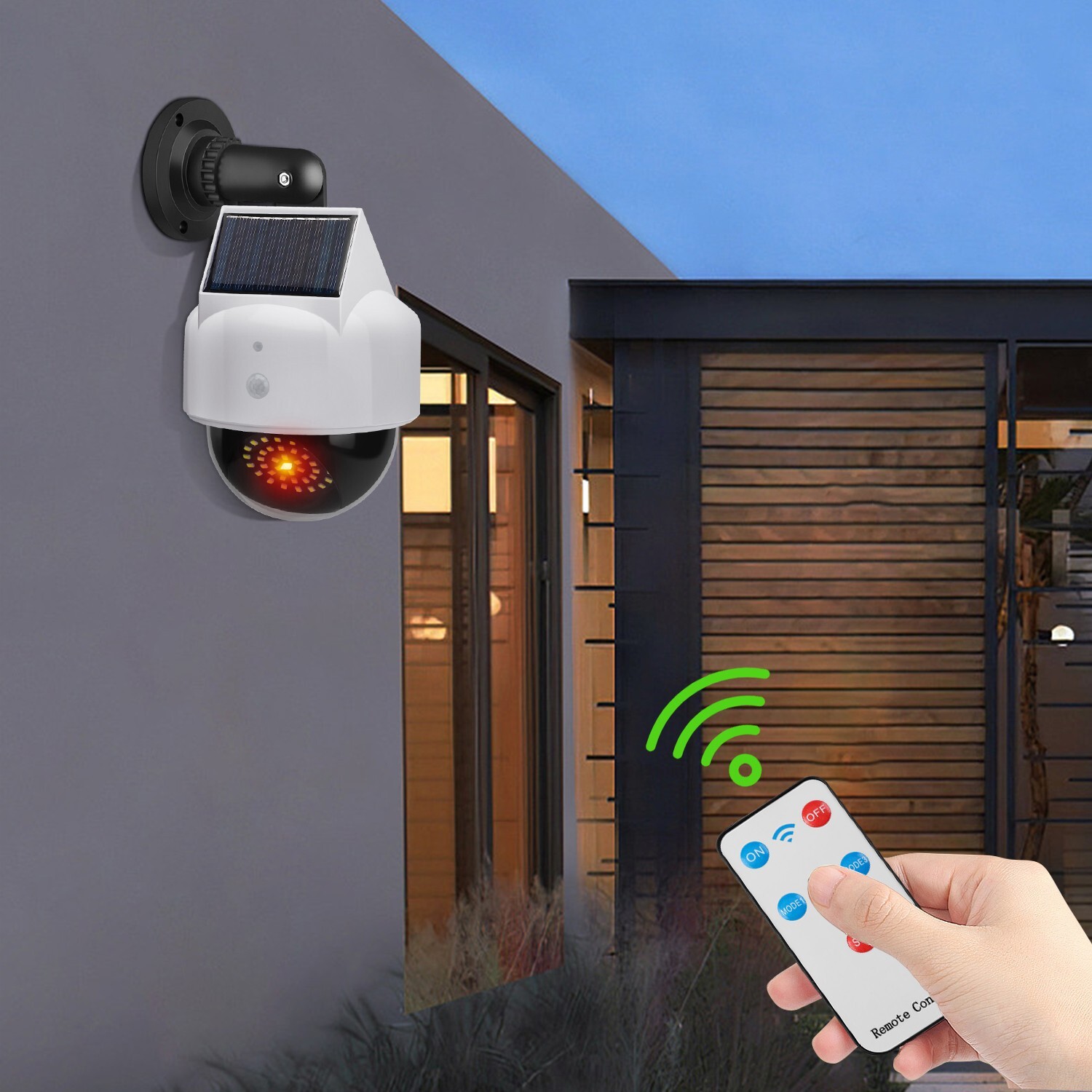 Solar Dummy Security Camera Fake 40 LED Wall Light Motion Sensor Flood Lamp