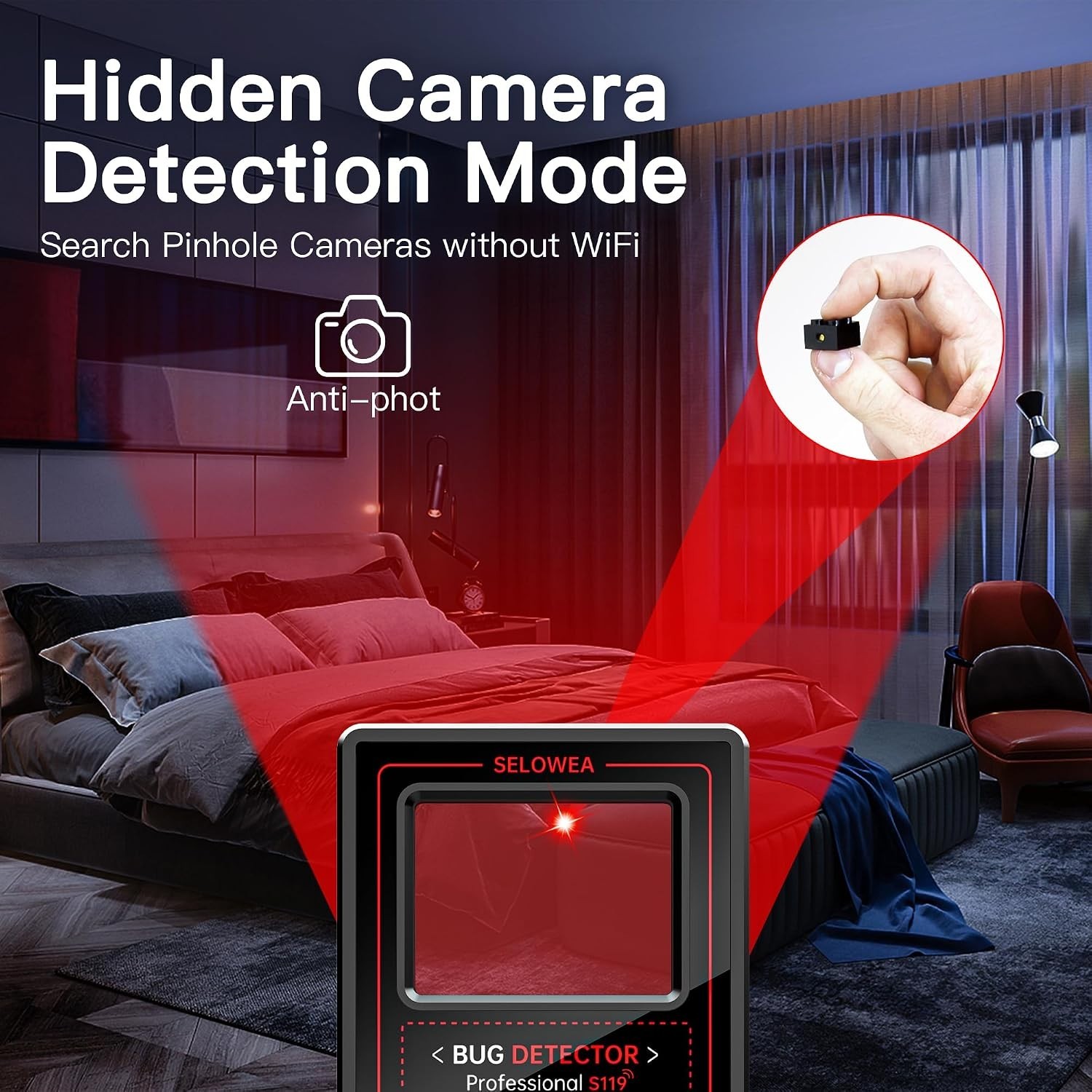 Hidden Camera Detector, Anti Spy Bug GPS Tracker Finder for Travel | Portable
