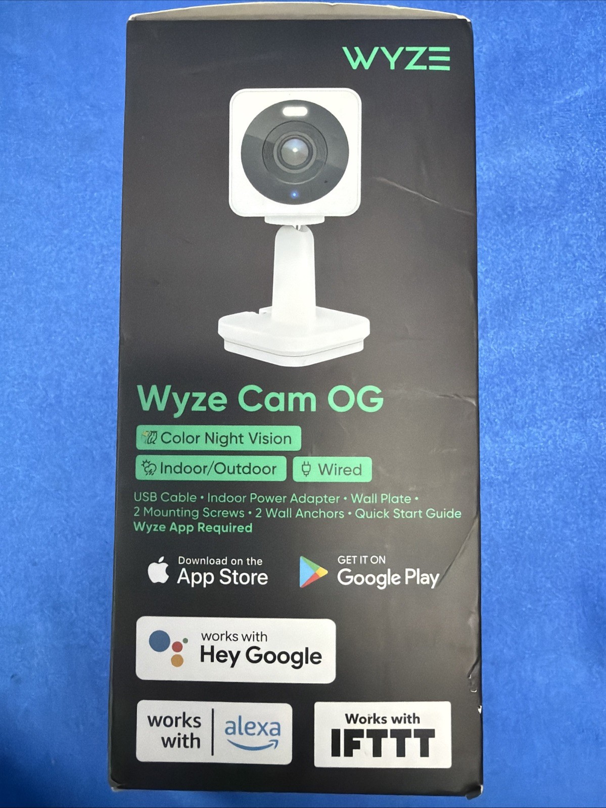 Wyze Cam OG 1080p HD Wired Indoor Outdoor Security Camera Spotlight Sealed