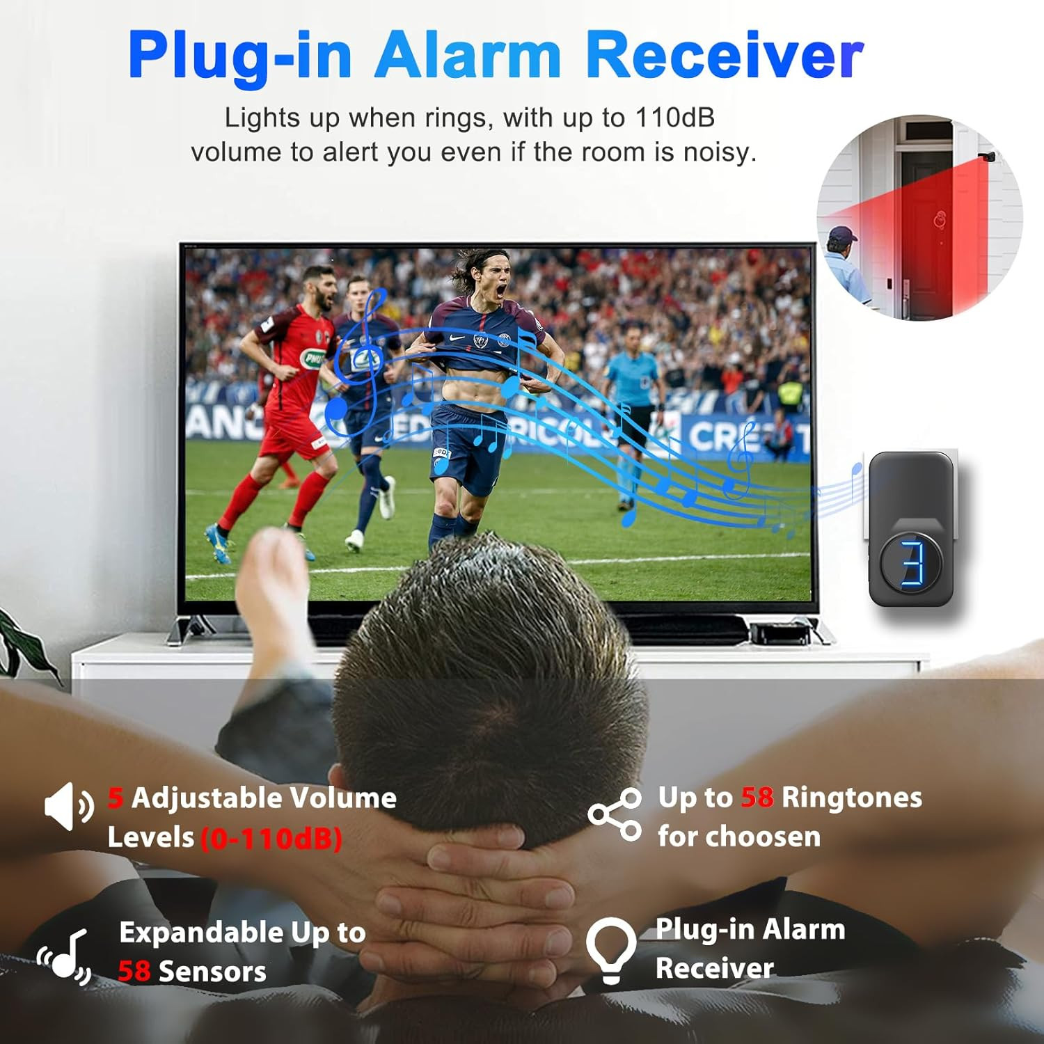 Wireless Driveway Alarm, Outdoor Weatherproof Motion Sensor & Detector with 600F