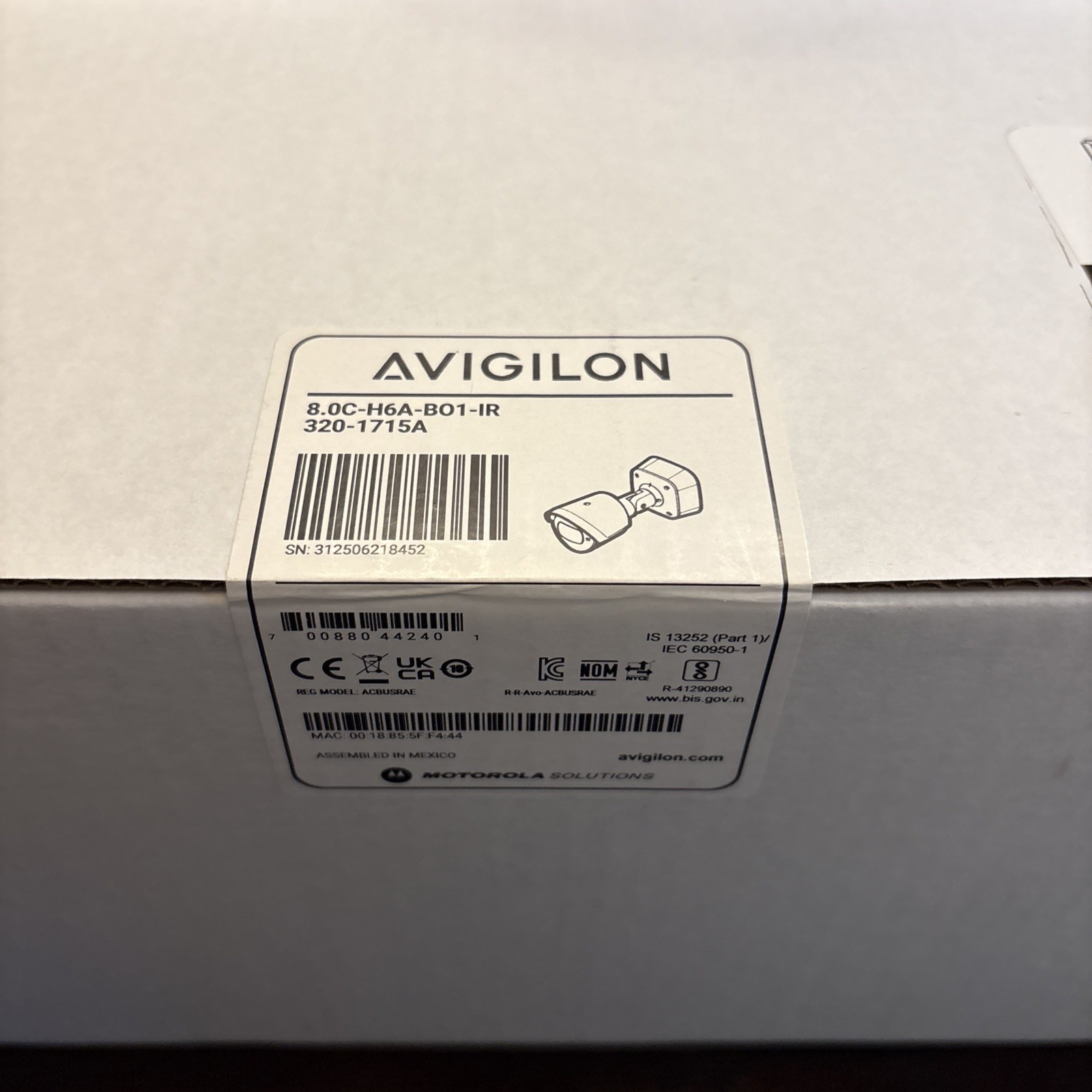 Avigilon Bullet 8.0C-H6A-BO1-IR – Network Camera (Motorola)