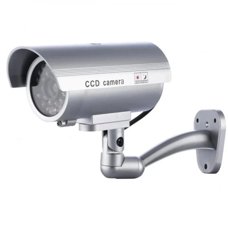 IR Bullet Fake Dummy Surveillance Security Camera CCTV & Record Light – Black
