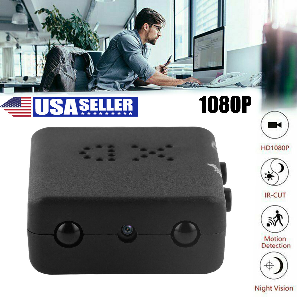 Wireless Mini Camera Home Security Night Vision IR Cam Motion Detection HD 1080P