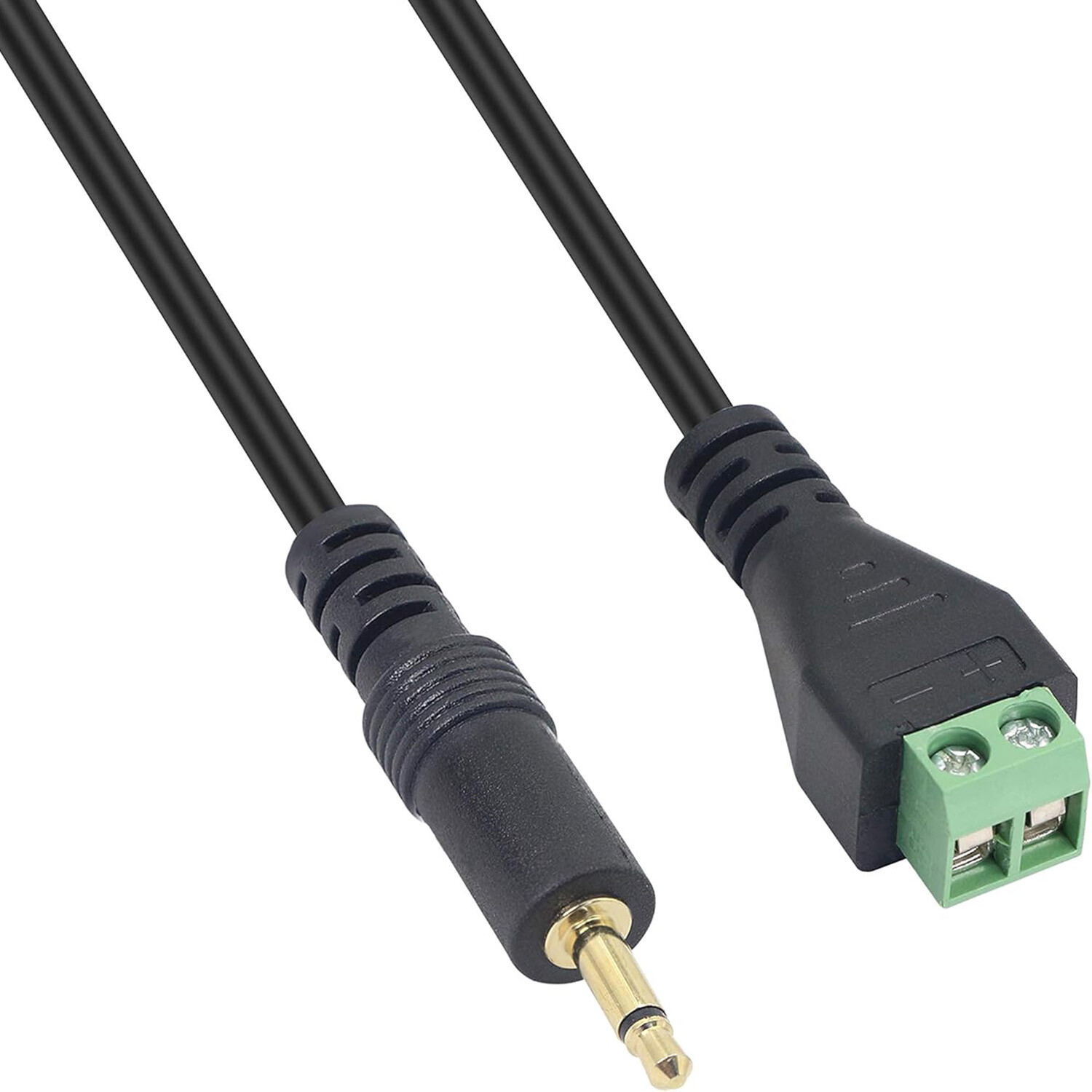 3.5mm Mono TS Male To 2 Pin Way Screw Terminal Block Bolt Speaker Adapter Cable