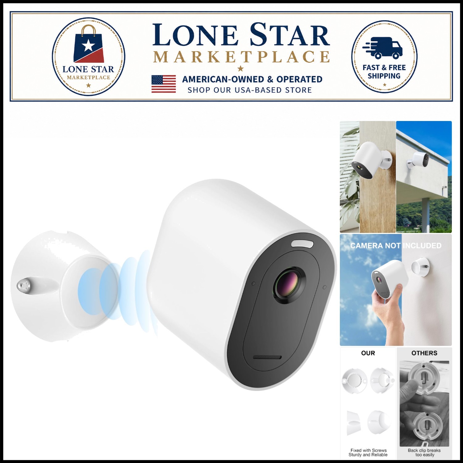 360° Magnetic Mount for Arlo Cameras – Quick Installation, Versatile Use