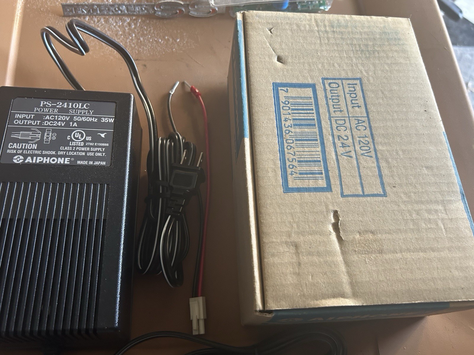 Aiphone PS-2410LC Wired Power Supply 35W AC120V to DC24V Black Wall Plug-In