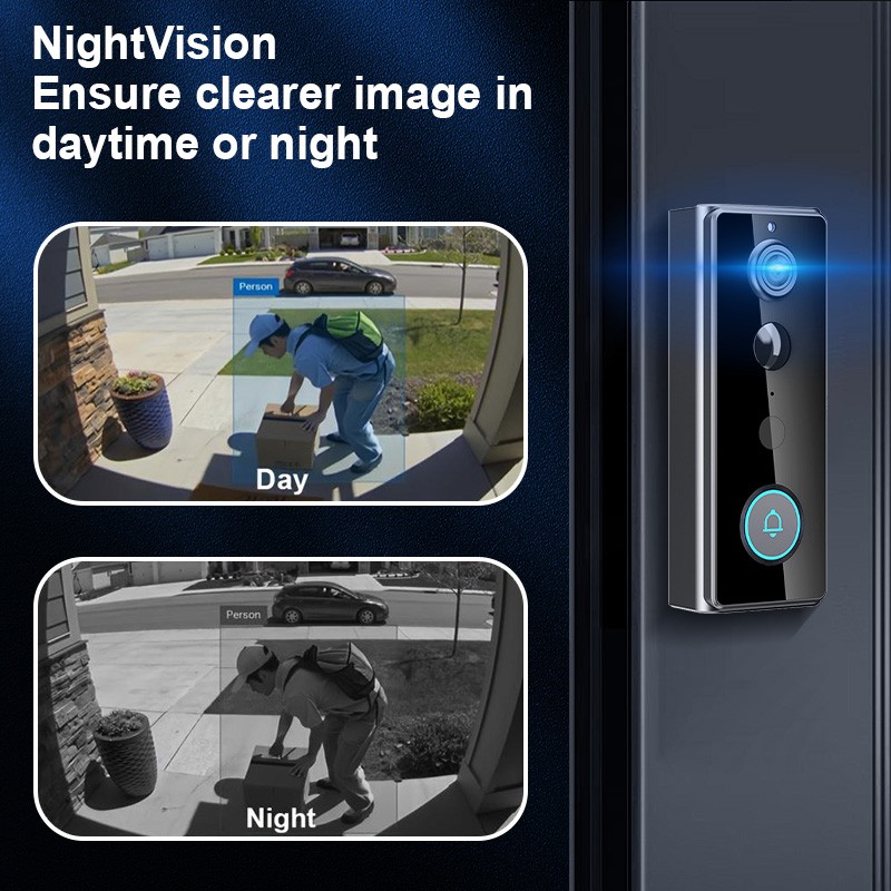 2K+ 5MP Video Doorbell PoE Wired Smart Person Detection 180° Wide With View USA