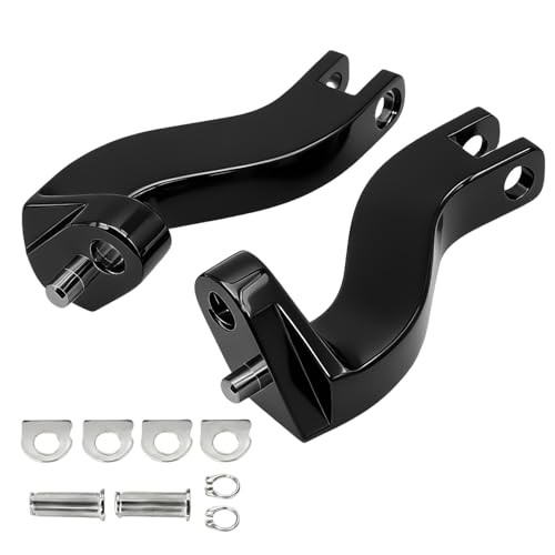 Black Rear Passenger Foot Peg Mount Bracket Kits for 1993-2025 Harley Touring