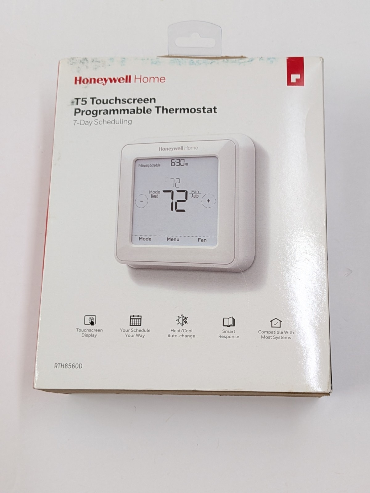New Honeywell T5 Programmable Thermostat White RTH8560D1002