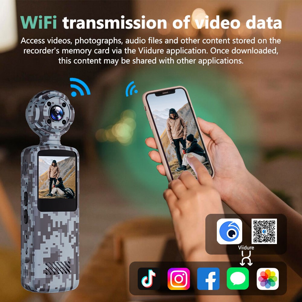 WIFI Body Camera HD 1080P Police Camcorder Night Vision for Outdoor