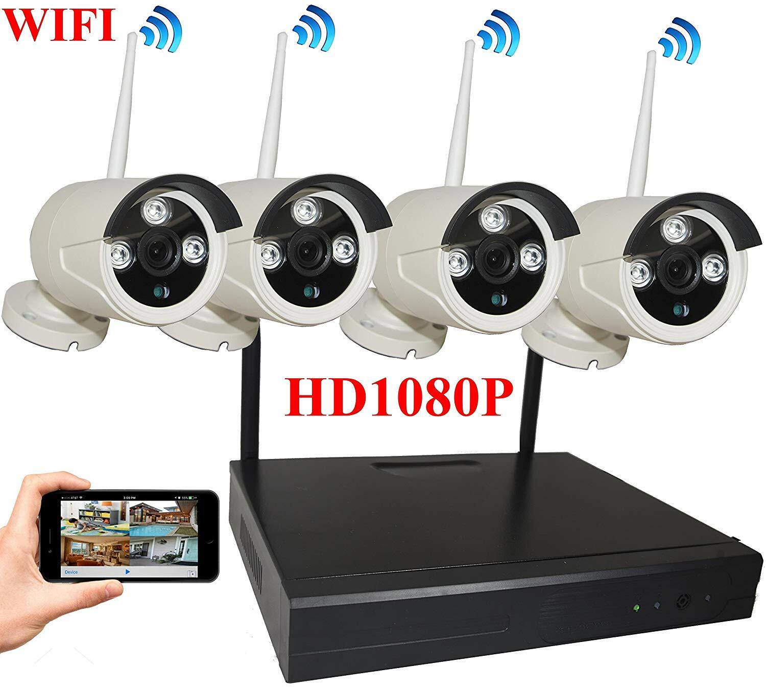 8-Channel HD 1080P Wireless Security Camera System IR Night Vision Outdoor IR