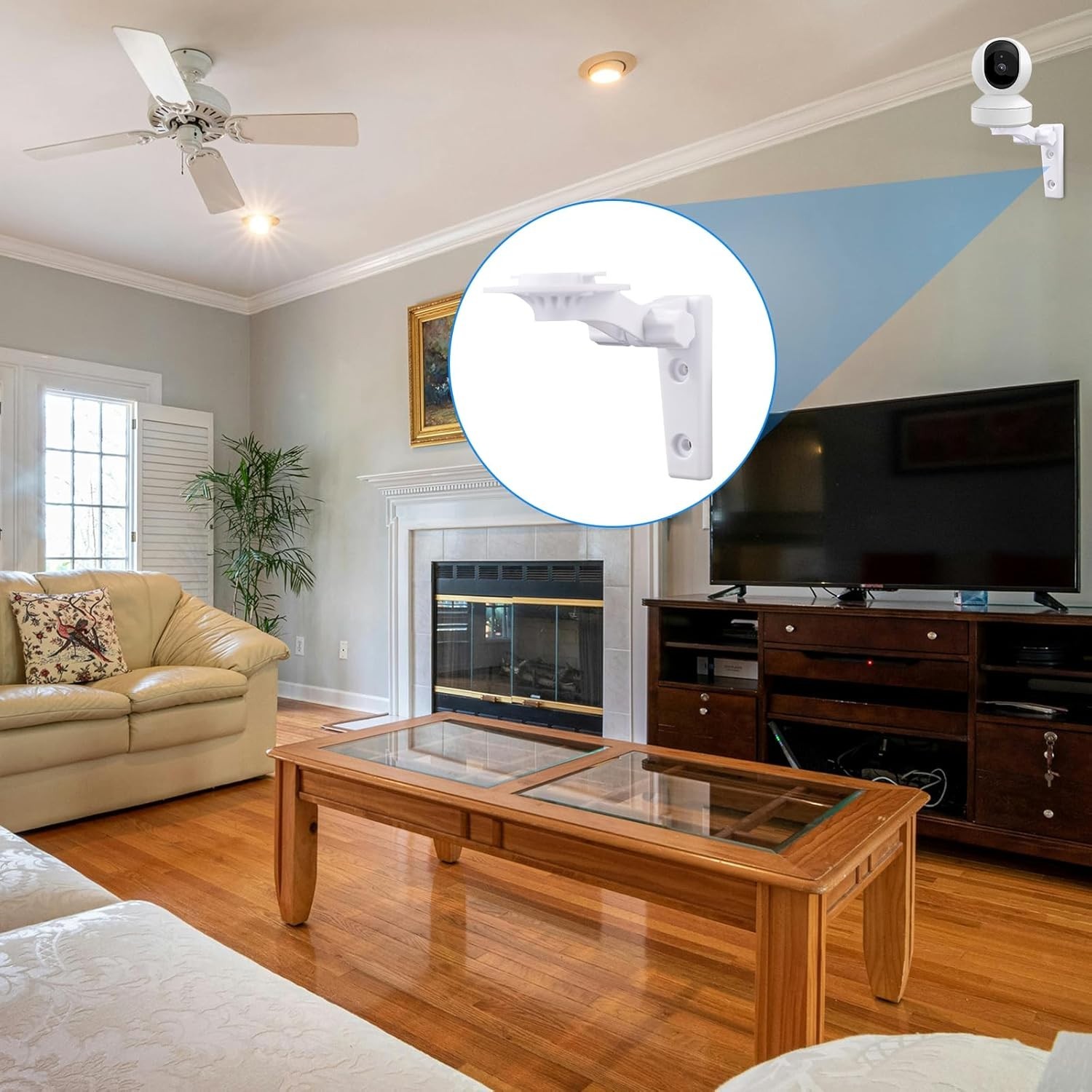 Adjustable White Camera Wall Mount for Reolink E1/E1 Pro & Mercury TPLINK
