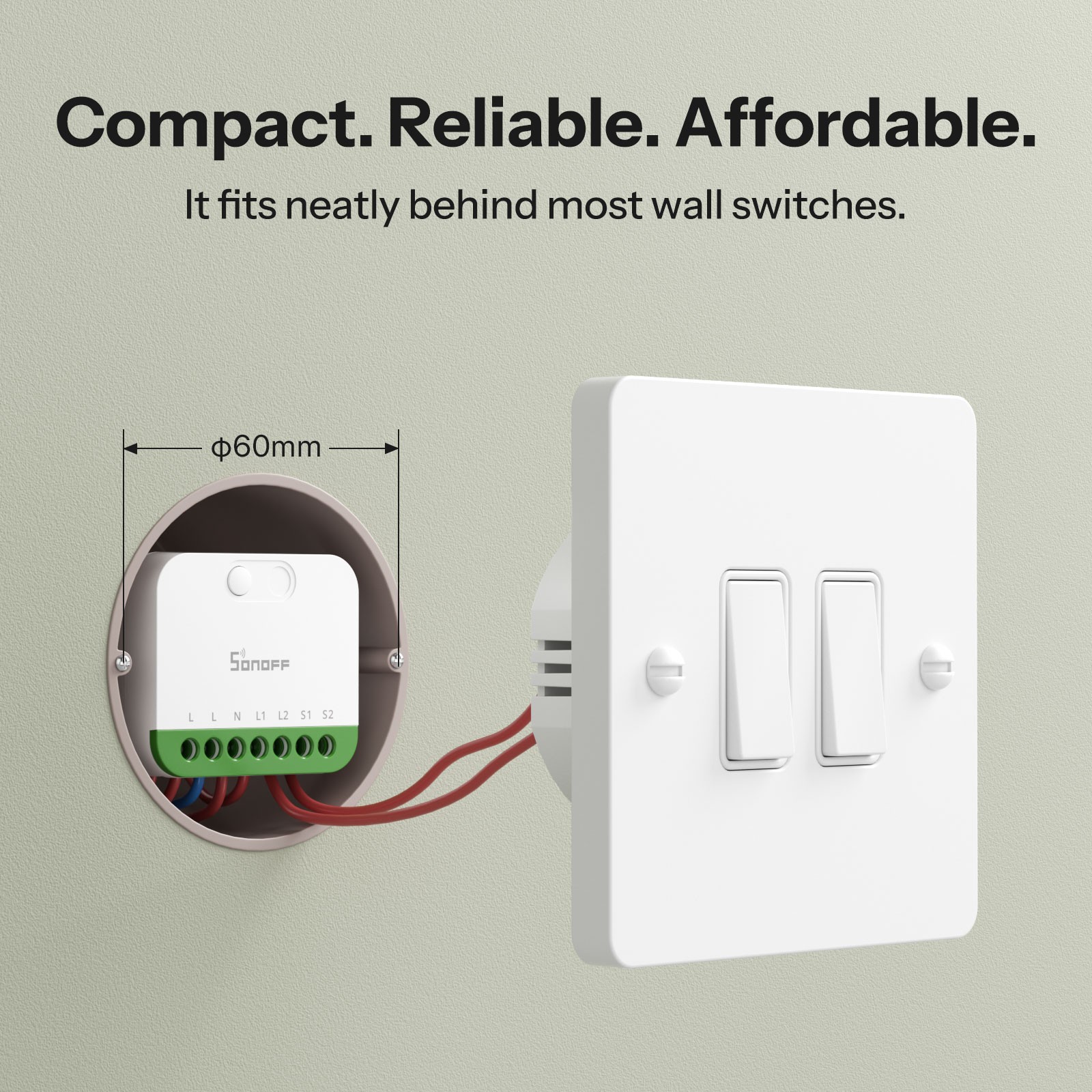 SONOFF MINI-2GS Matter Over WiFi Smart Switch Module 16A Home Automation Control
