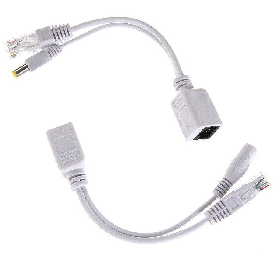 10 Pair Power Over Ethernet Passive POE RJ45 Injector Splitter Adapter Cable Kit
