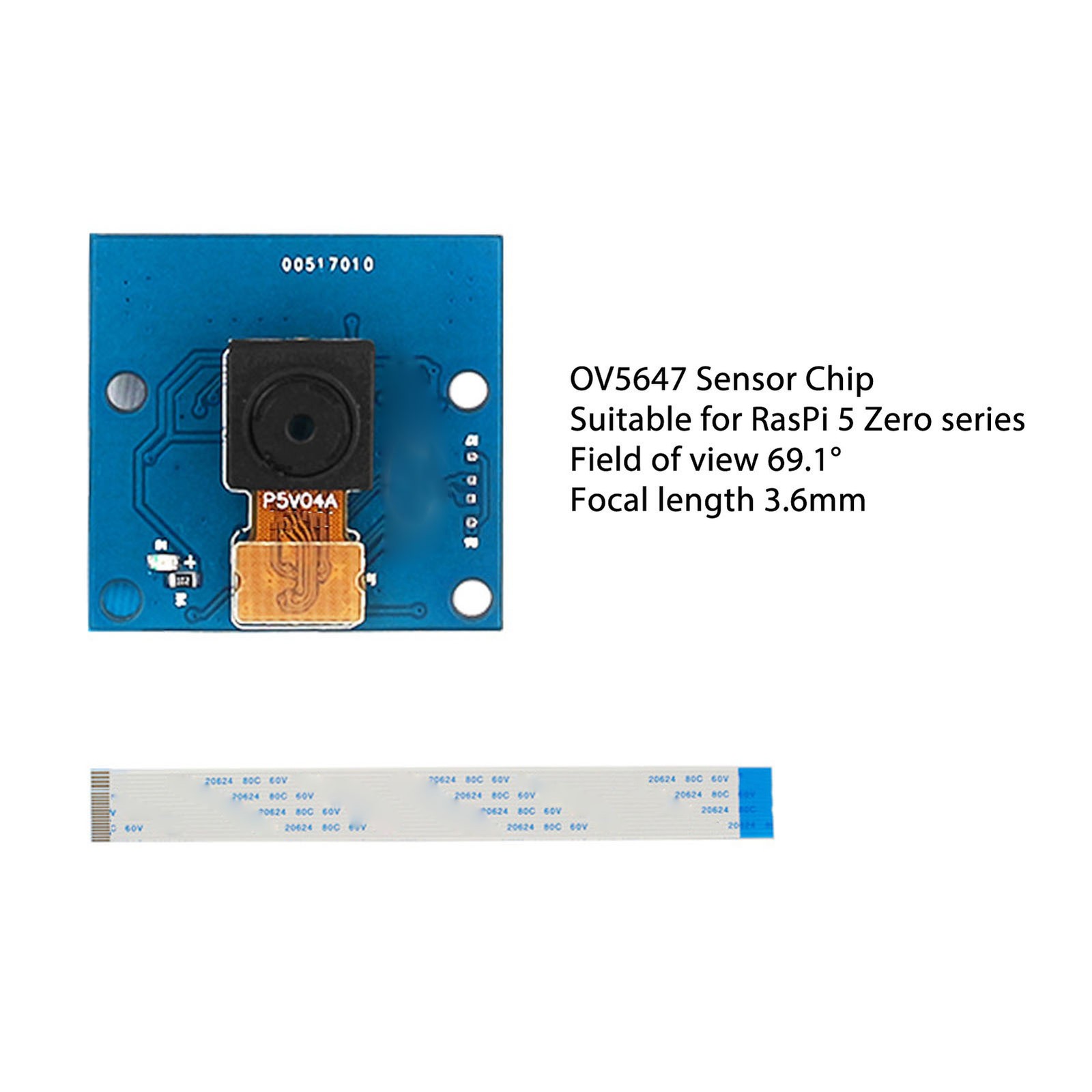 Camera Module 69.1° 3.6MM Fixed Focus 1080P CSI Port OV5647 Sensor Camera M TVHV