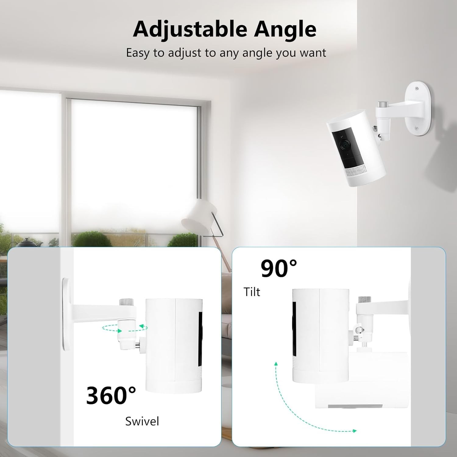 2Pack No Drilling Wall Mount for Ring Stick up Cam Battery/Plug-In 3Rd Gen/Stick