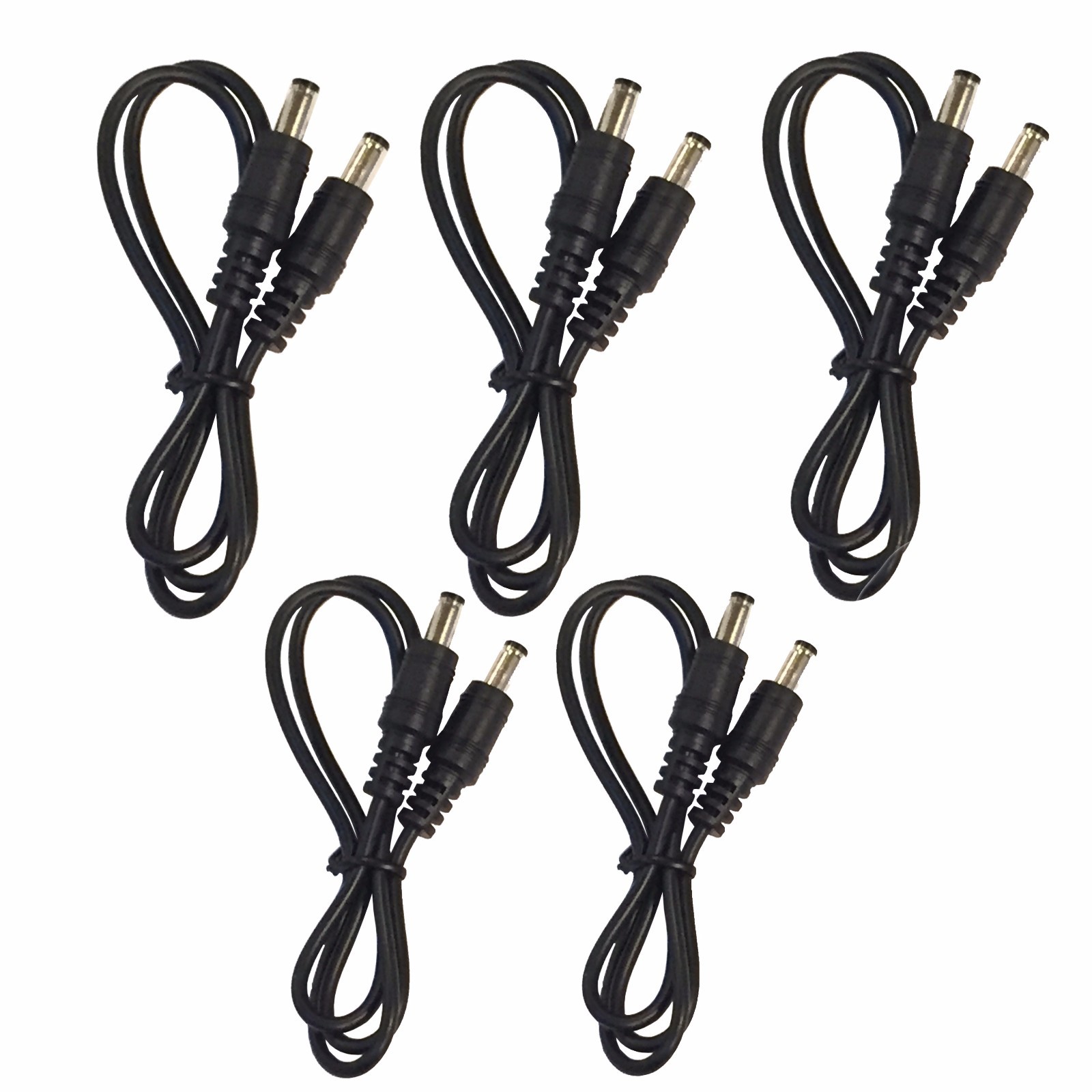 (5) Pack 2ft 2.1mm x 5.5mm DC Male to Male Barrel Connector DC Brick Power Cord