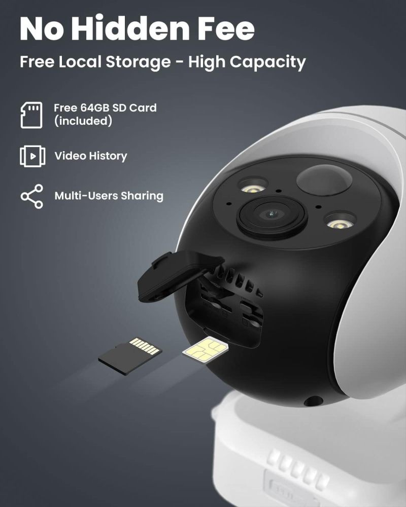 ieGeek 4G LTE Cellular Security Camera,Wireless Outdoor Solar Battery Powered