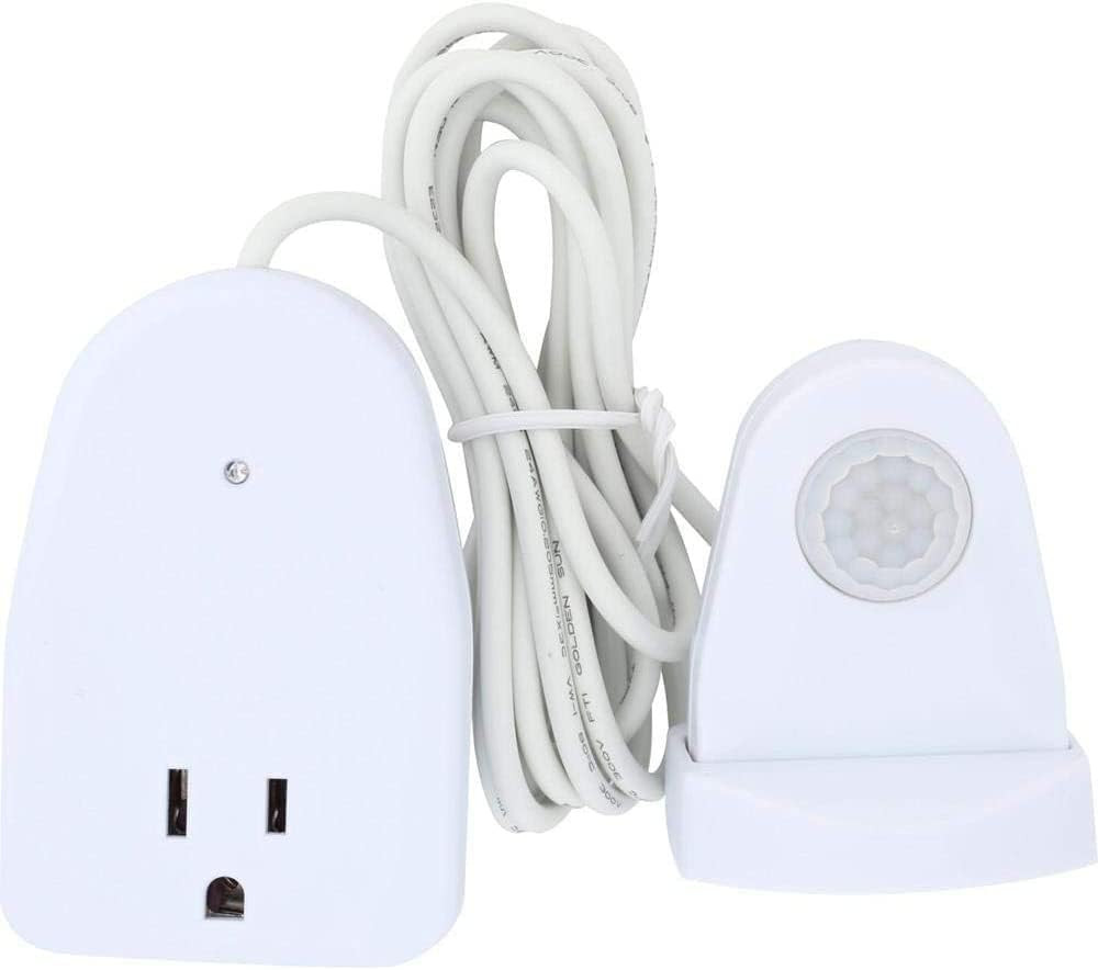 MLC12BC-4 Indoor Plug-In Corded Motion Activated Light Control, Single, White