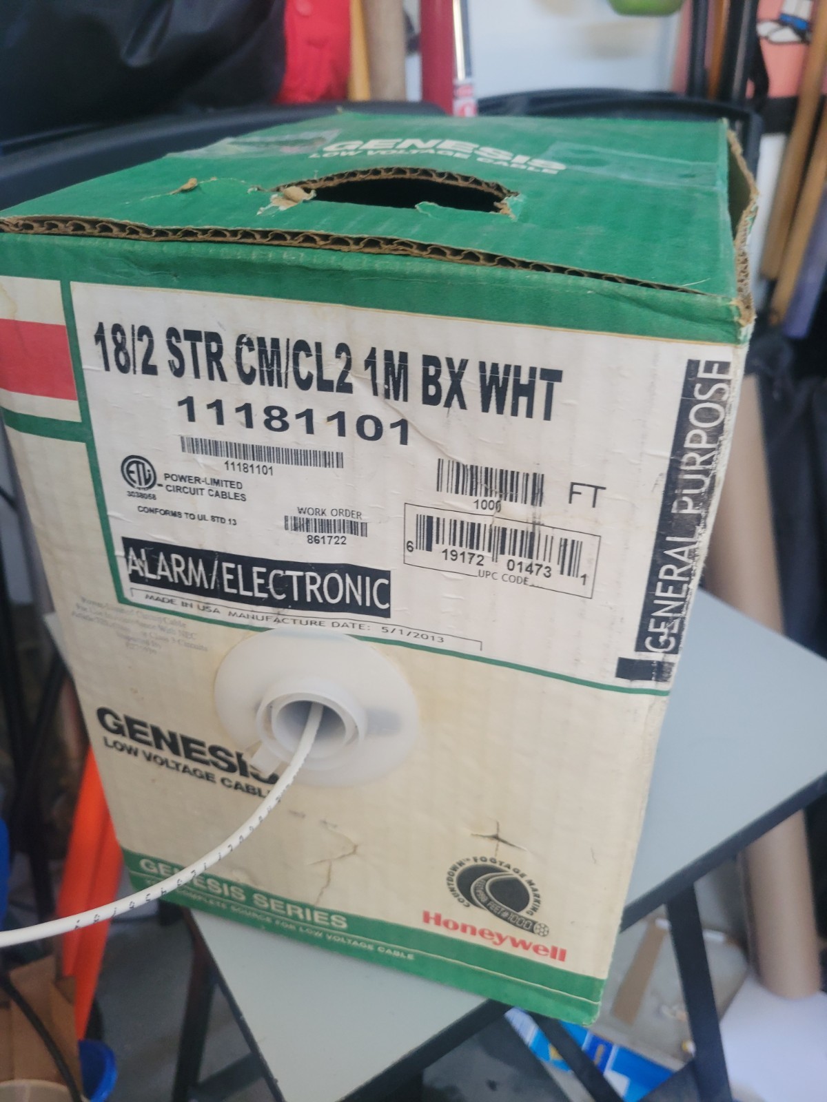 Genesis Low Voltage Cable (Honeywell) 11181101 28/2 STR CM/CL2 1M BX WHT