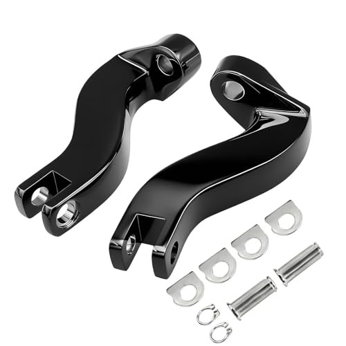 Black Rear Passenger Foot Peg Mount Bracket Kits for 1993-2025 Harley Touring
