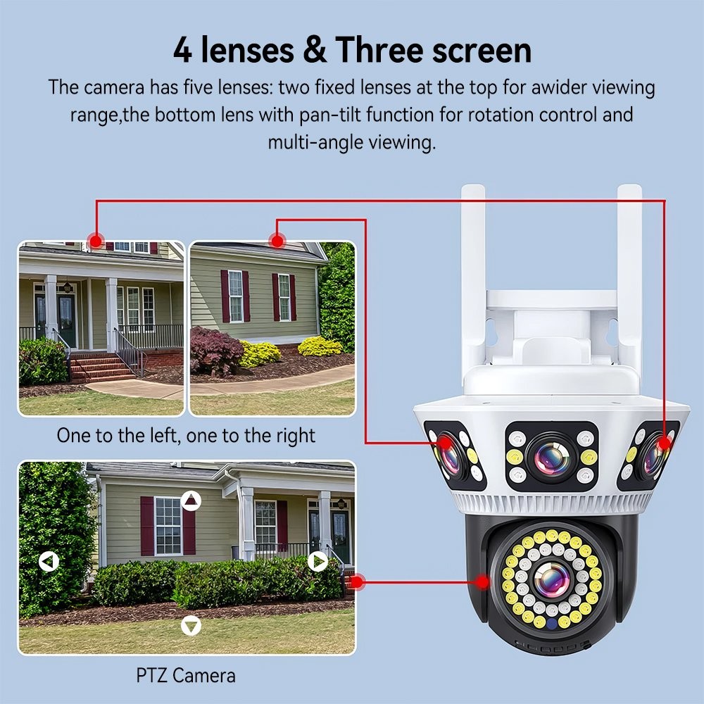 6MP WiFi Surveillance Security Camera Outdoor Night Vision Motion Sensor Alarm